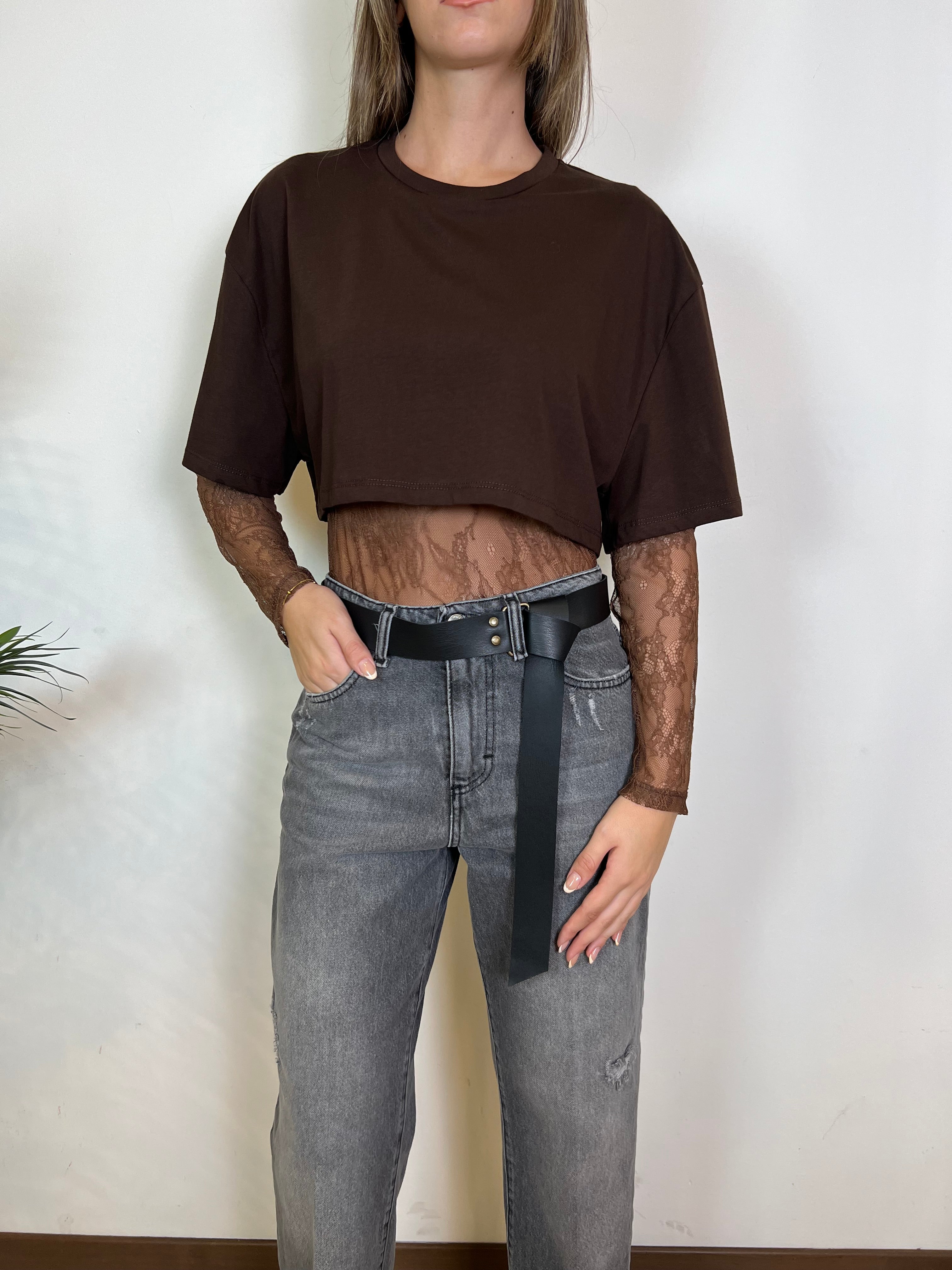 Body pizzo con t-shirt - Haveone