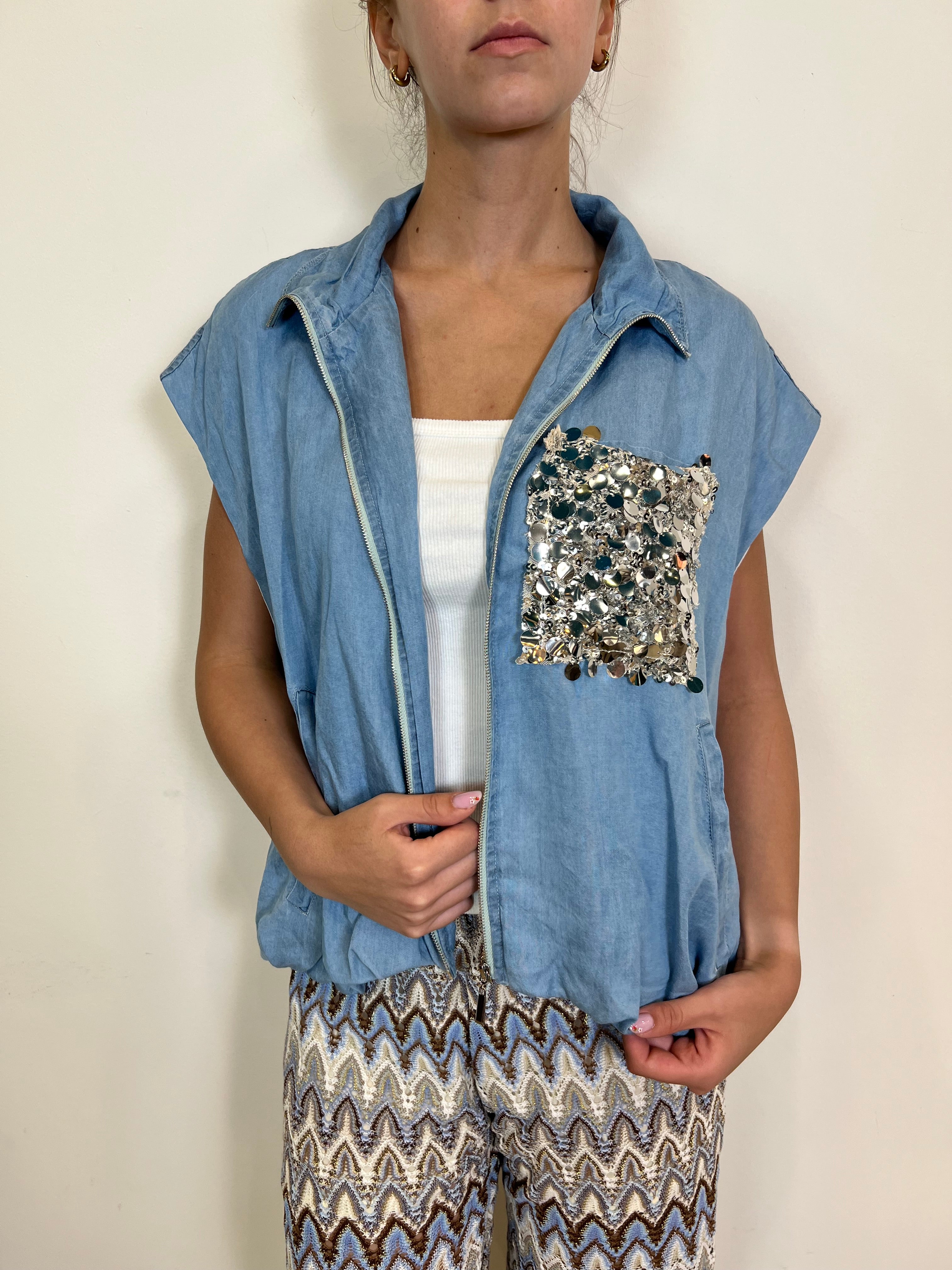 Gilet tasca paillettes - Tensione In