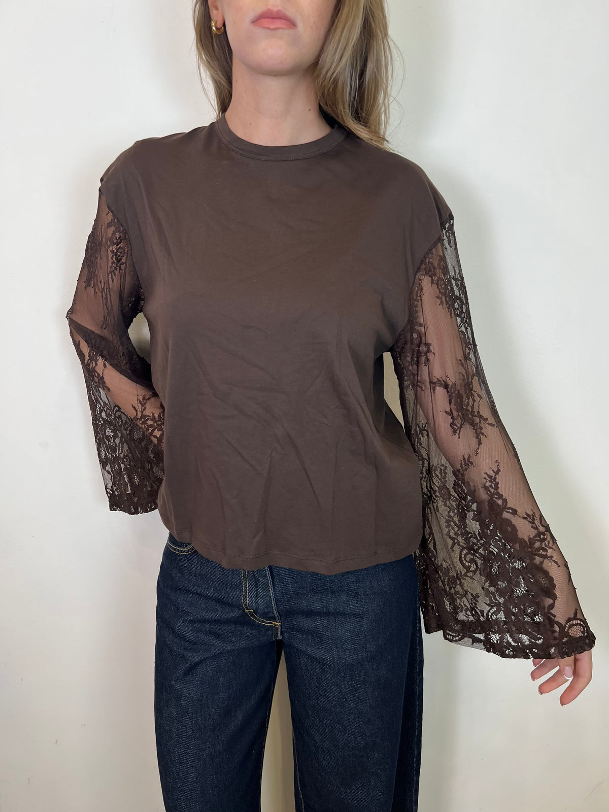 T-shirt manica calla pizzo - Vicolo