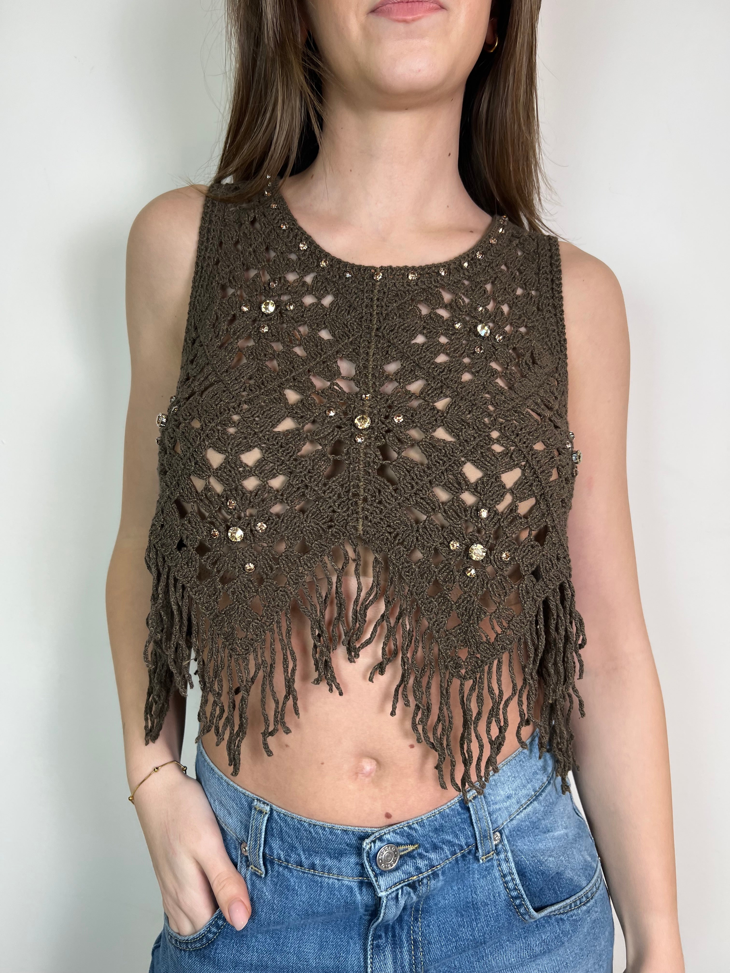 Top crochet con strass - Tensione In