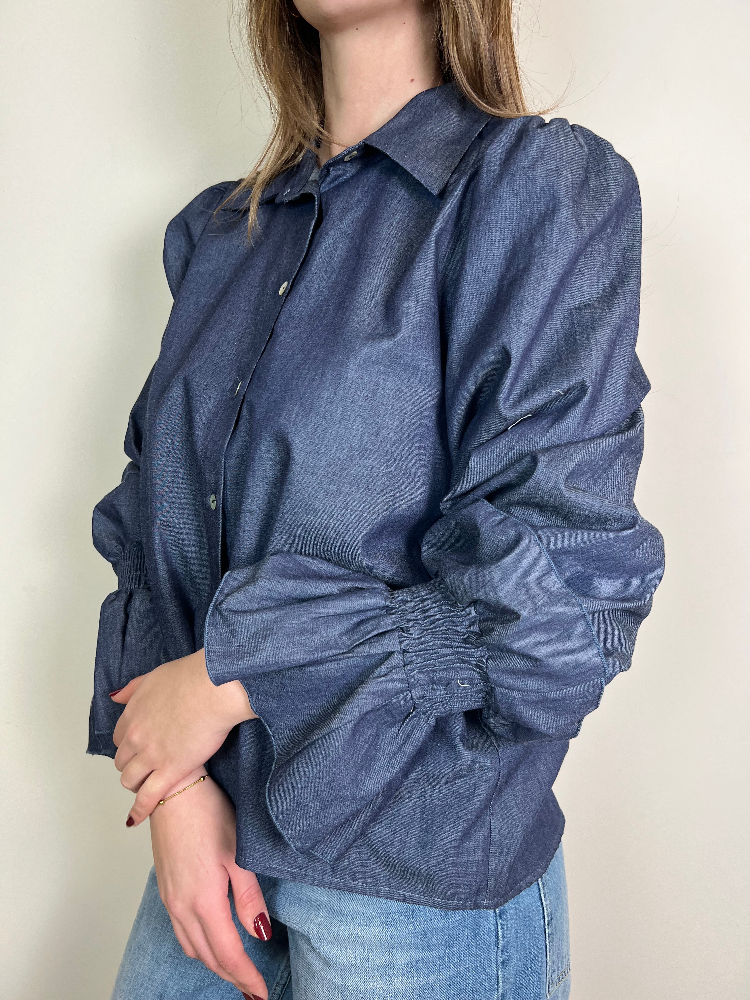 Camicia chambray polso arricciato - Haveone