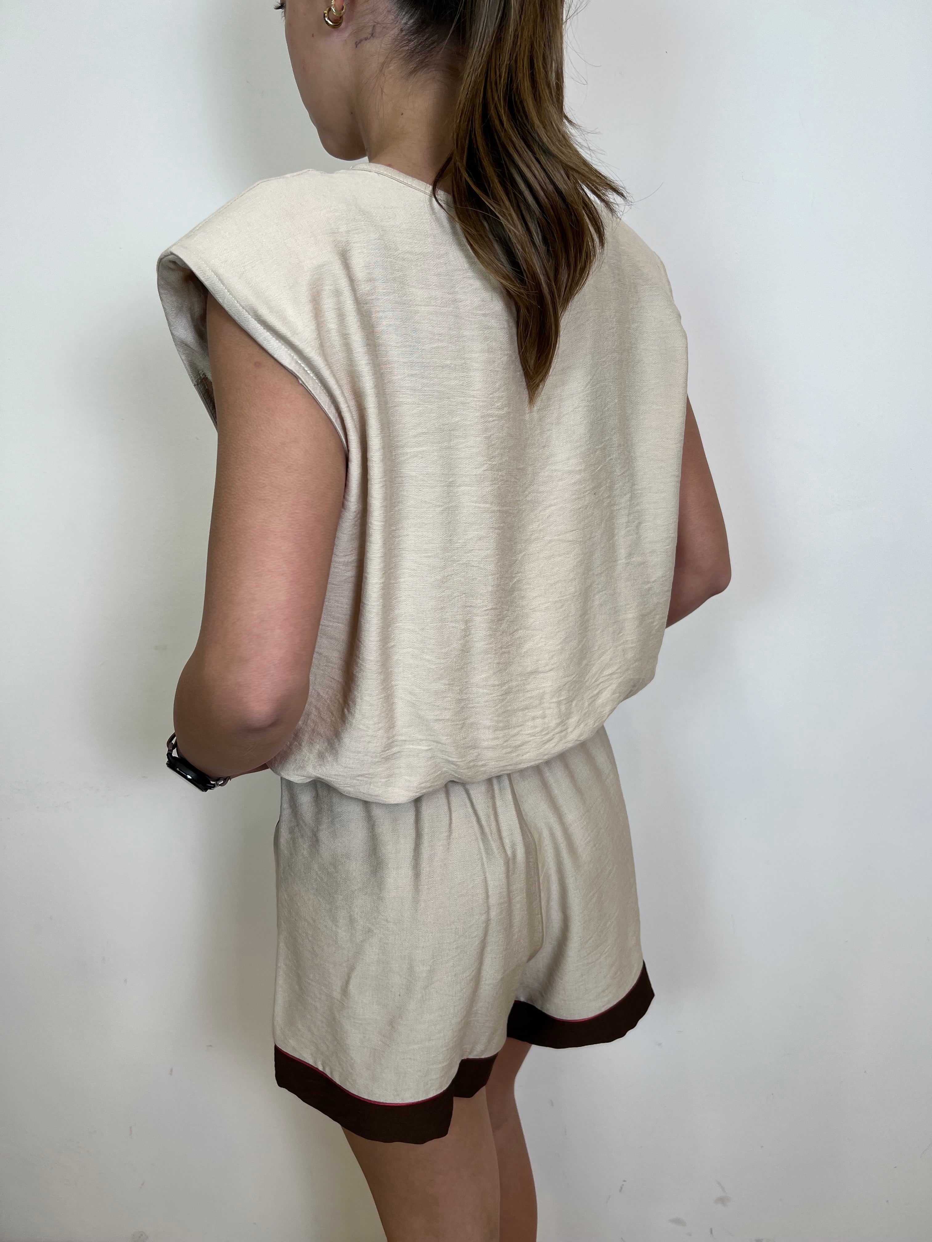 Blusa a V fondo elastico - Haveone