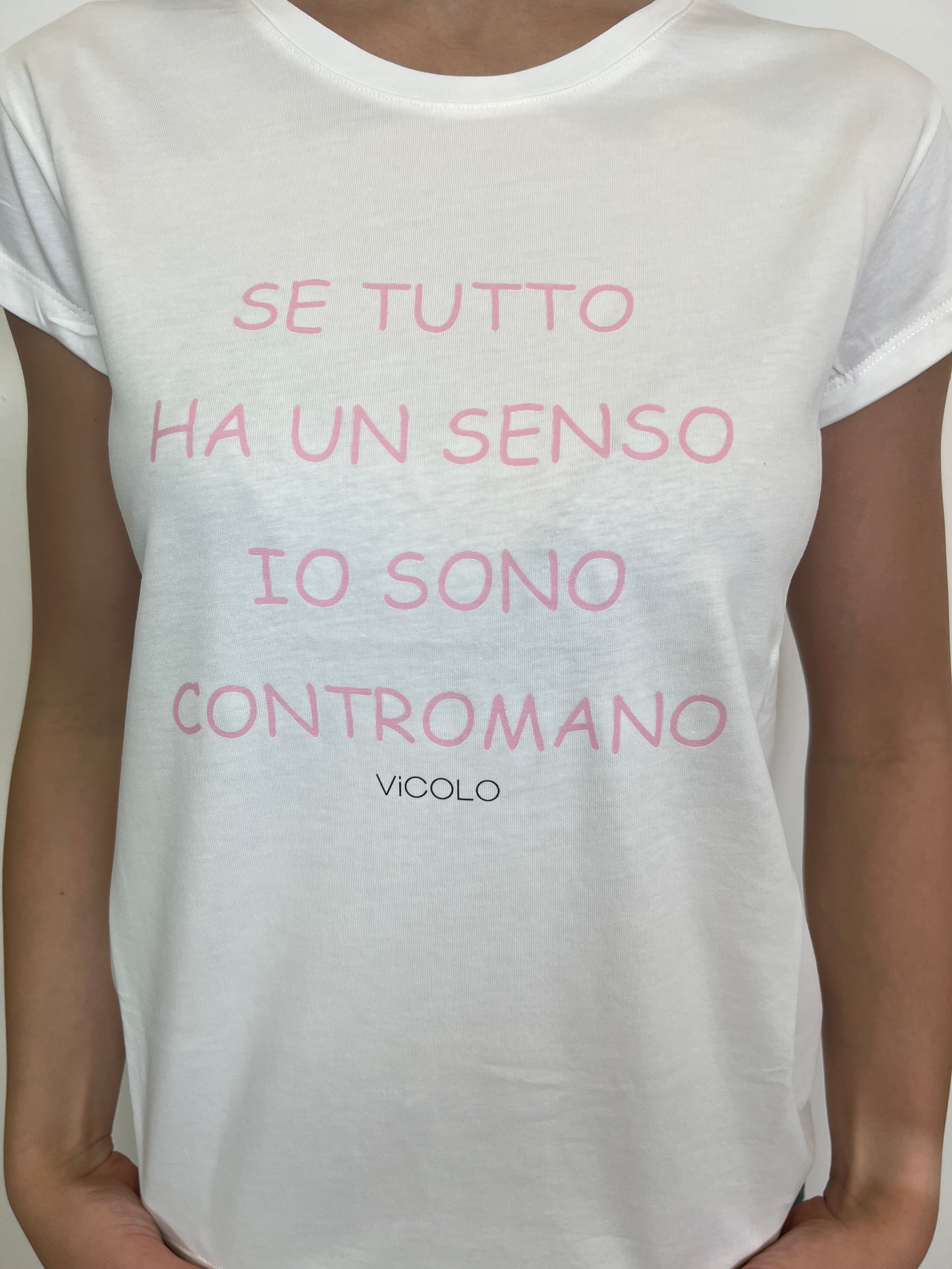 T-shirt scritta rosa - Vicolo