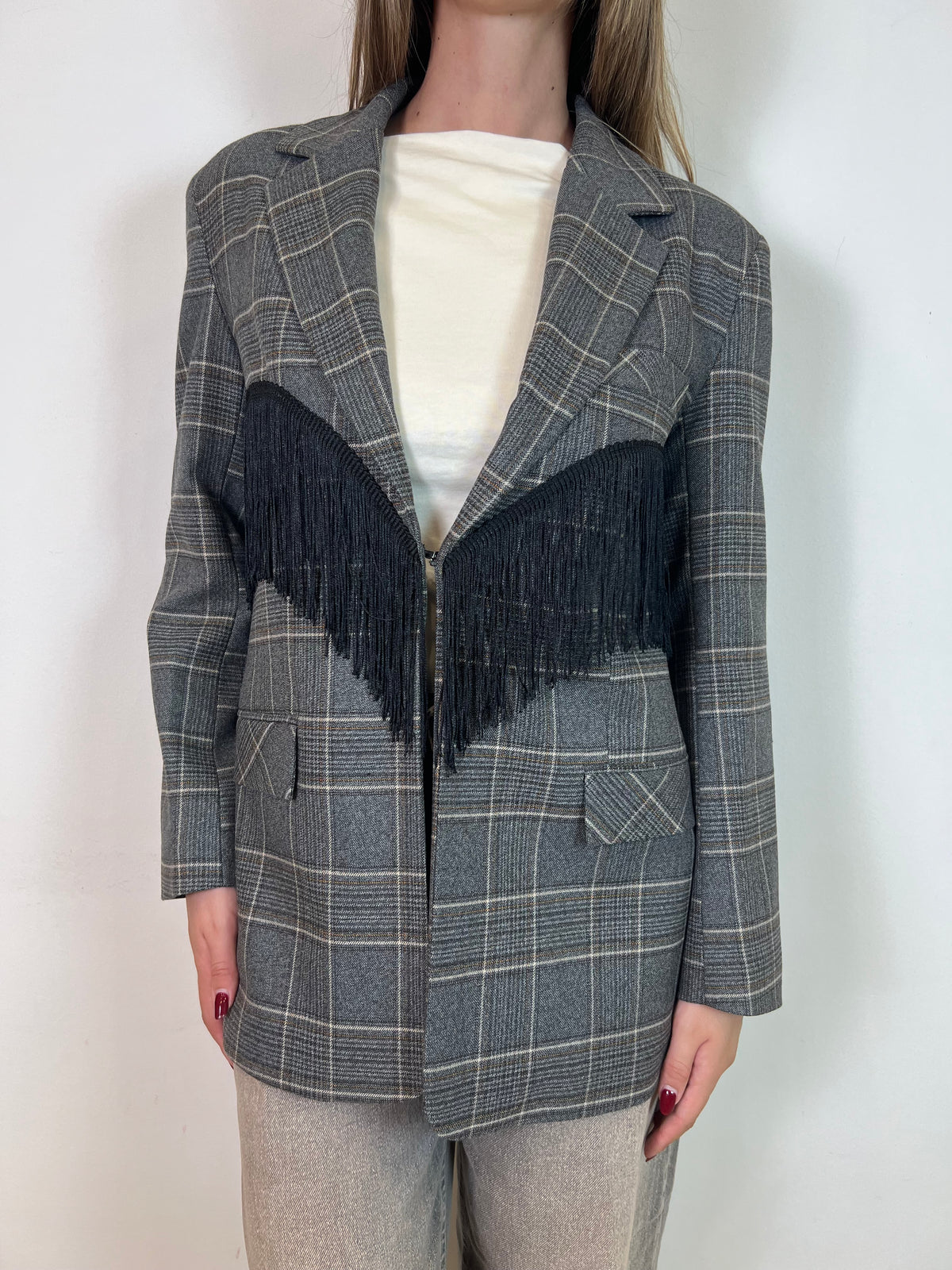 Giacca frange check - Vicolo