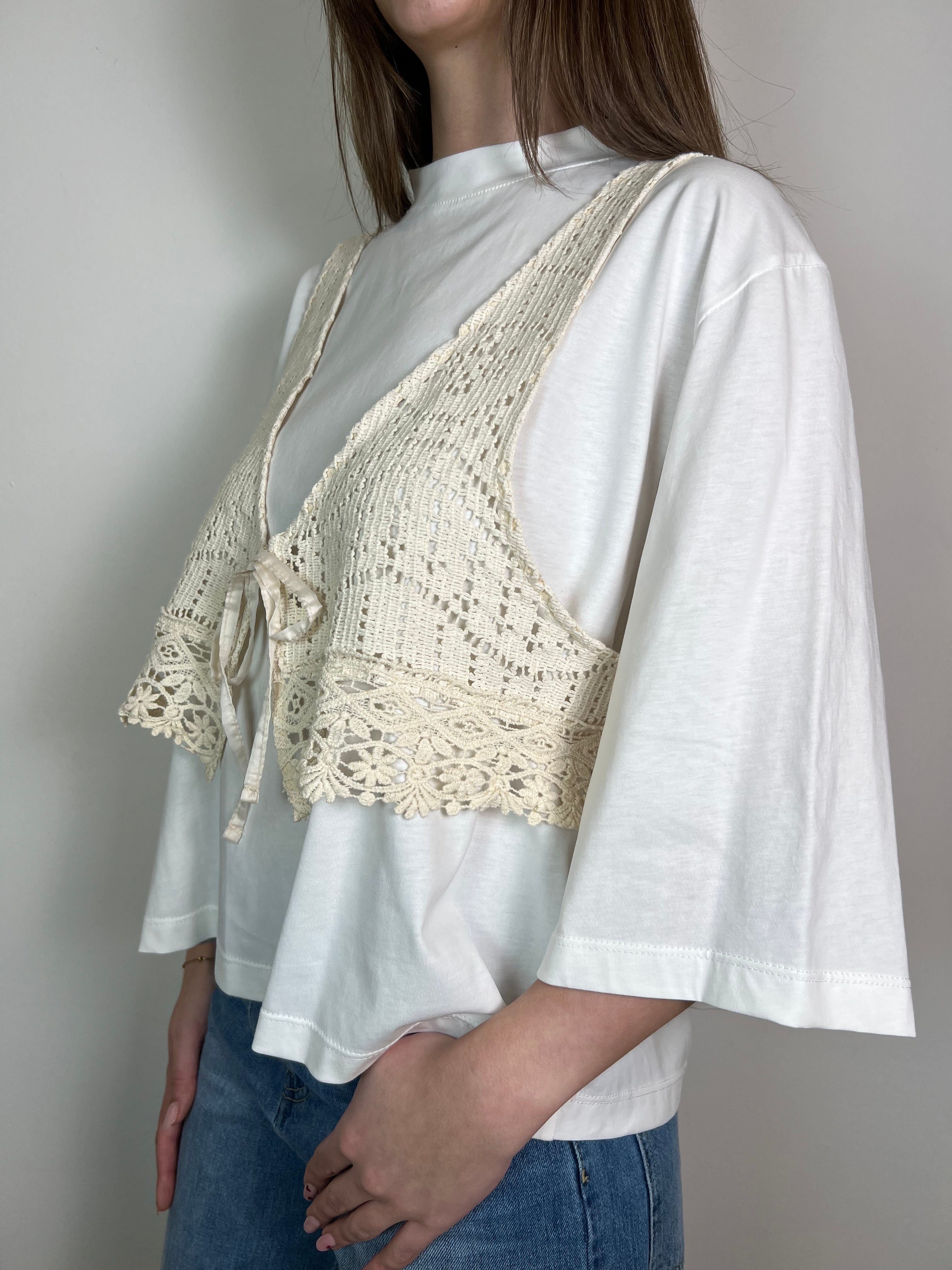T-shirt con gilet crochet - Haveone
