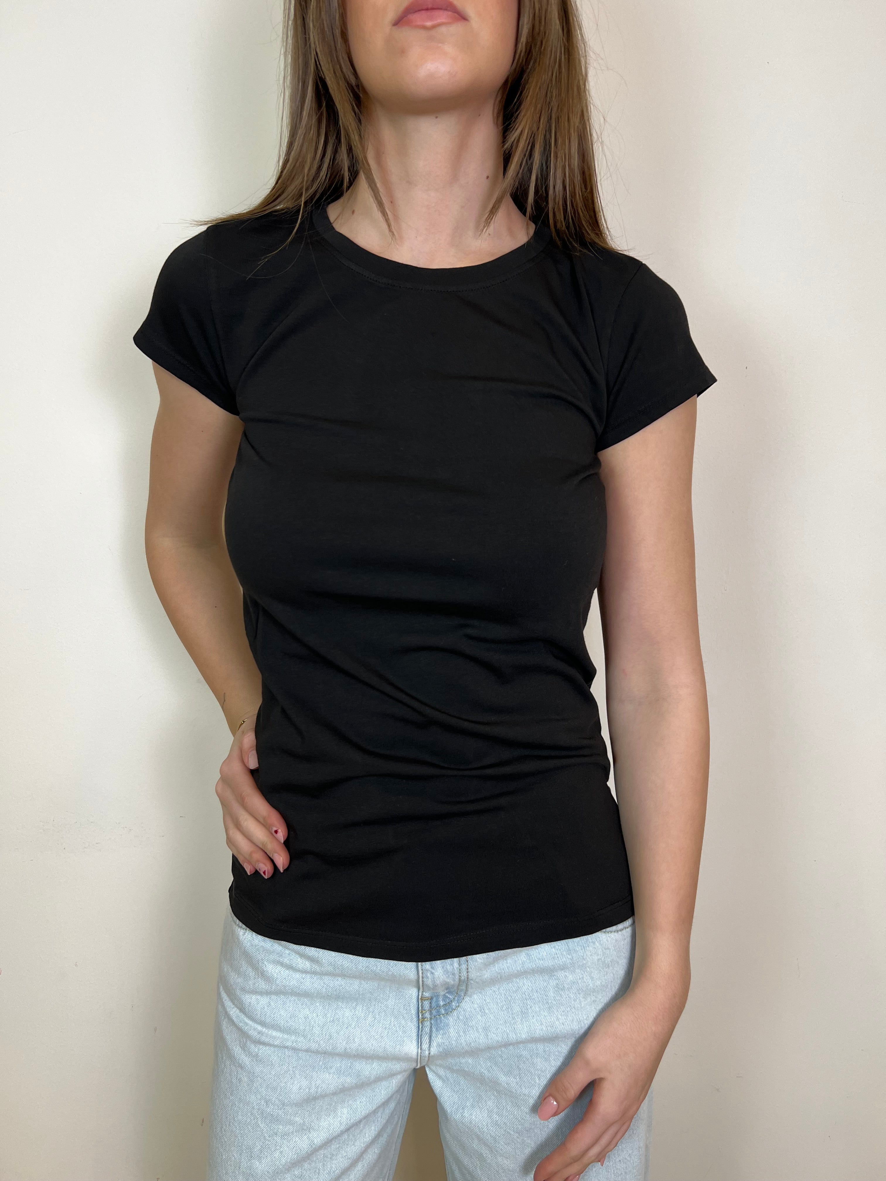 T-shirt mezza manica slim girocollo - Haveone