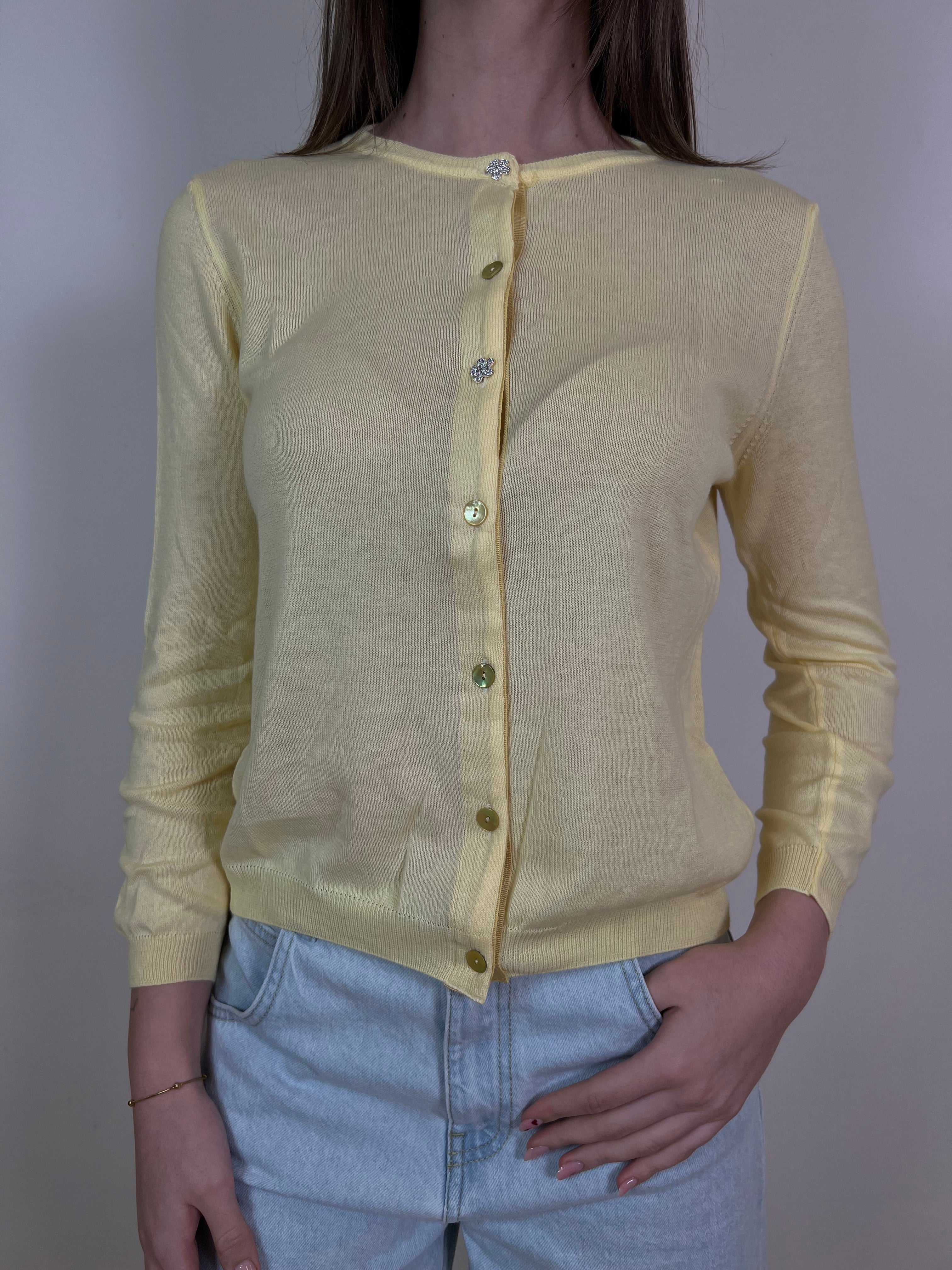 Cardigan girocollo bottoncini gioiello - Vicolo
