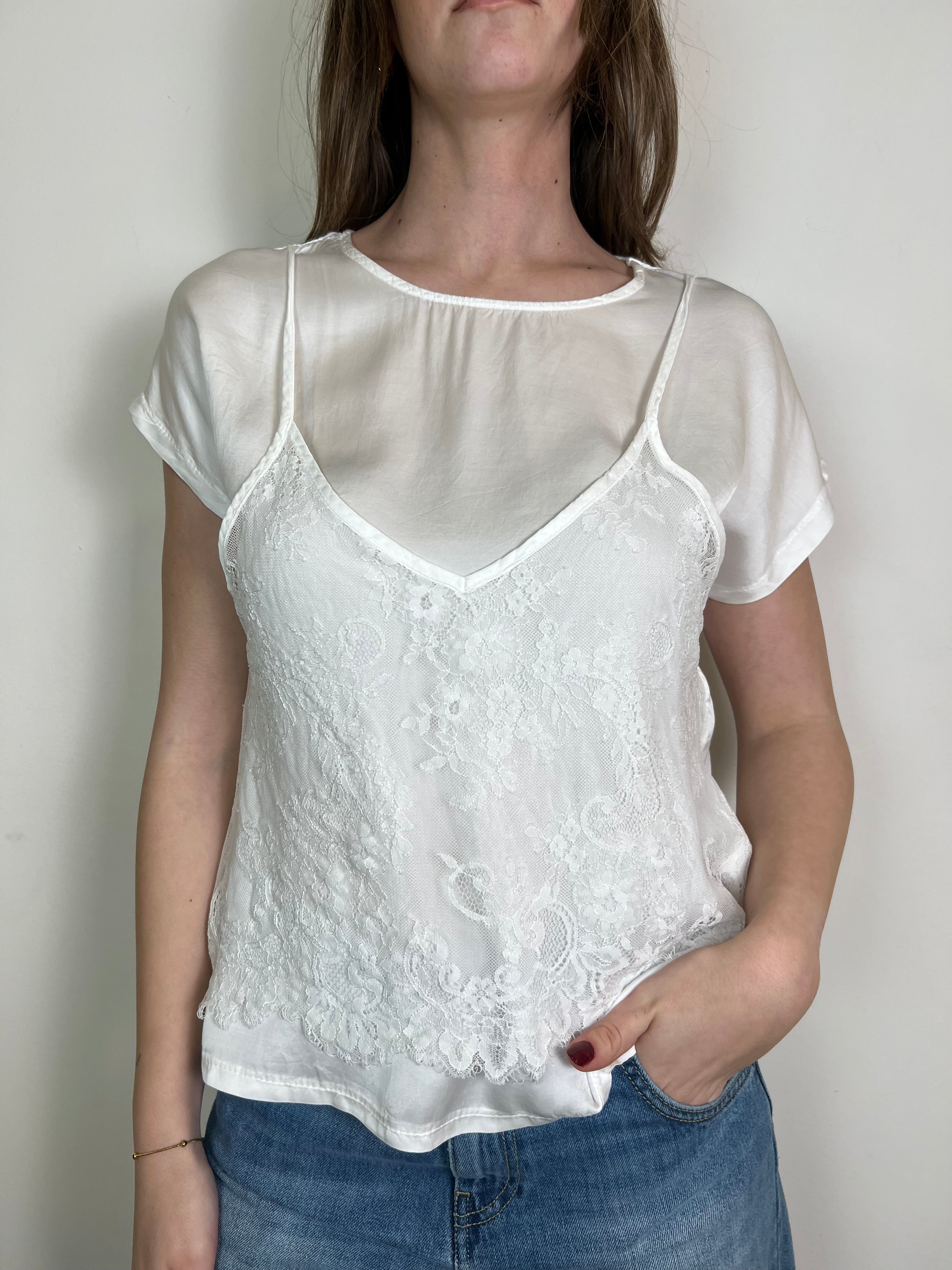 T-shirt con canotta pizzo - You Decide