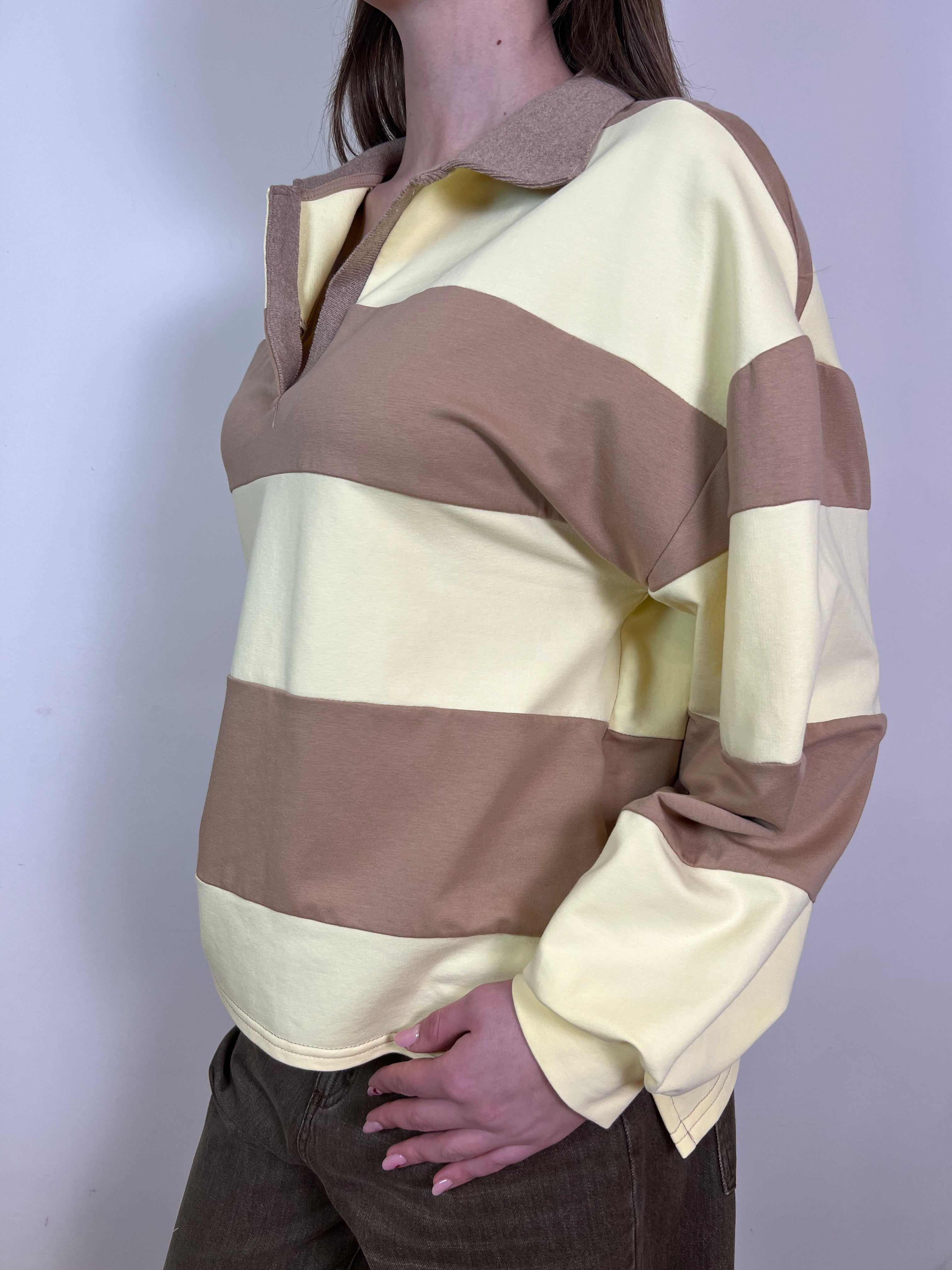 Felpa polo righe - Haveone