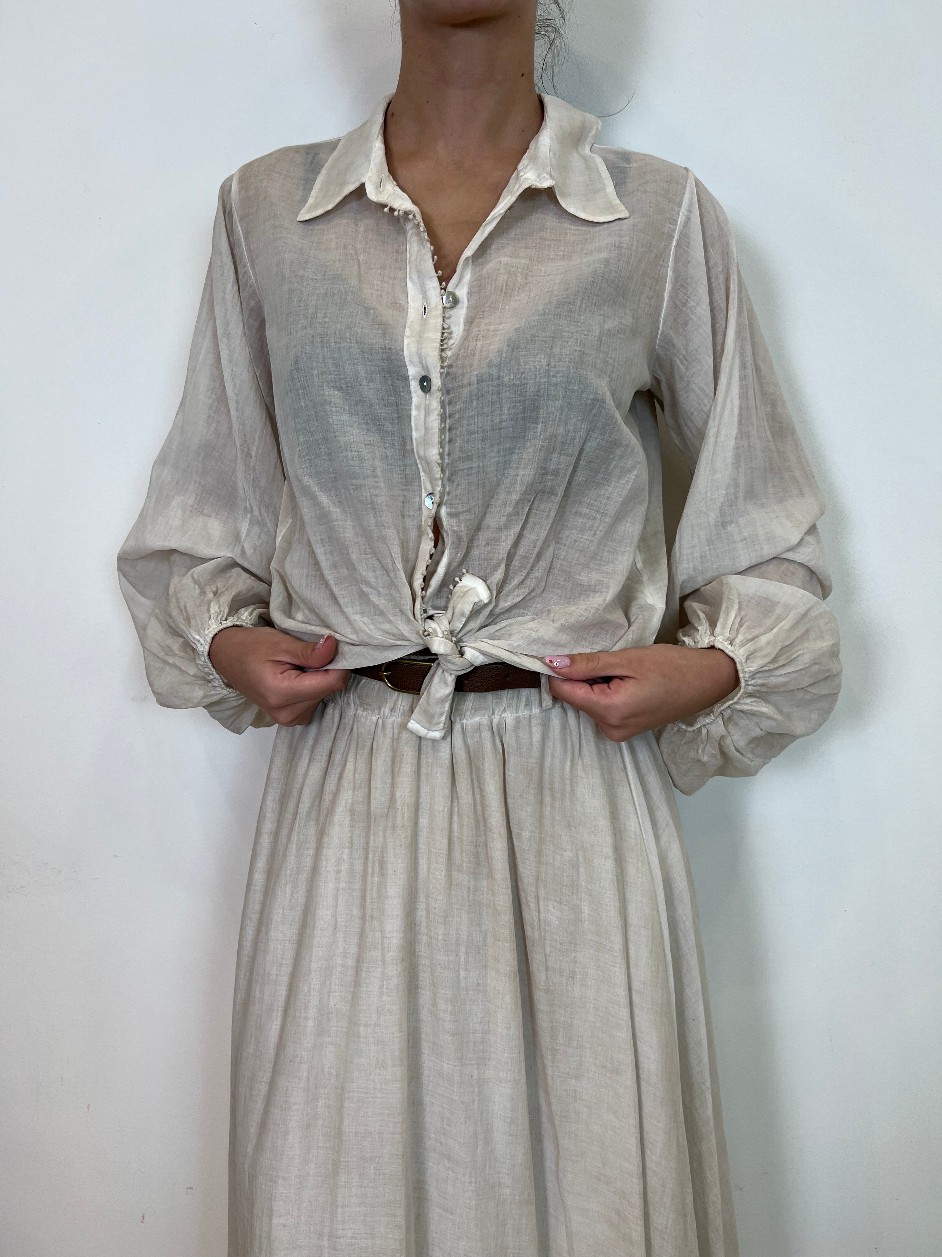 Camicia mussola passamaneria stone - Haveone