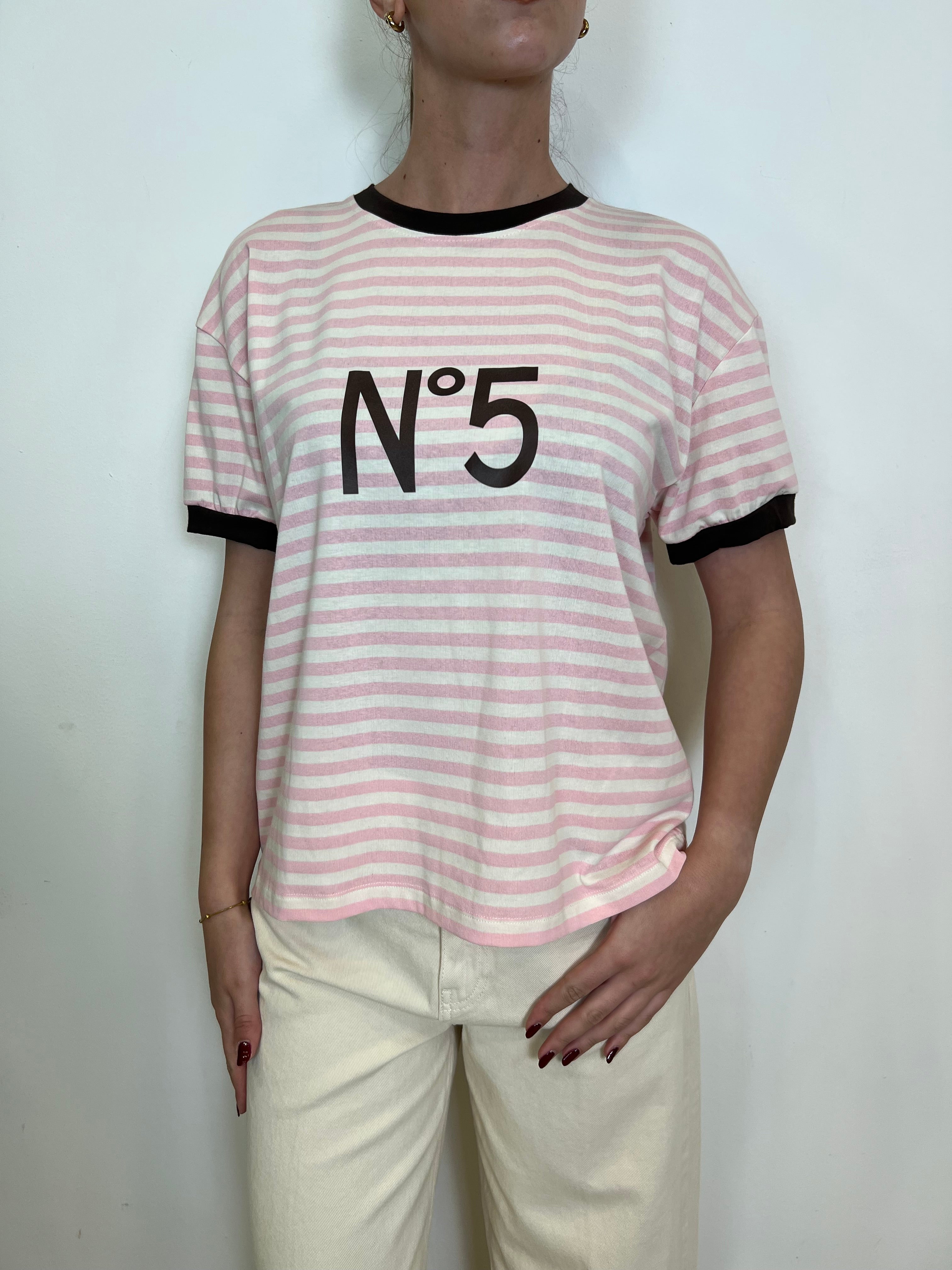 T-shirt righe numero 5 - Tensione In