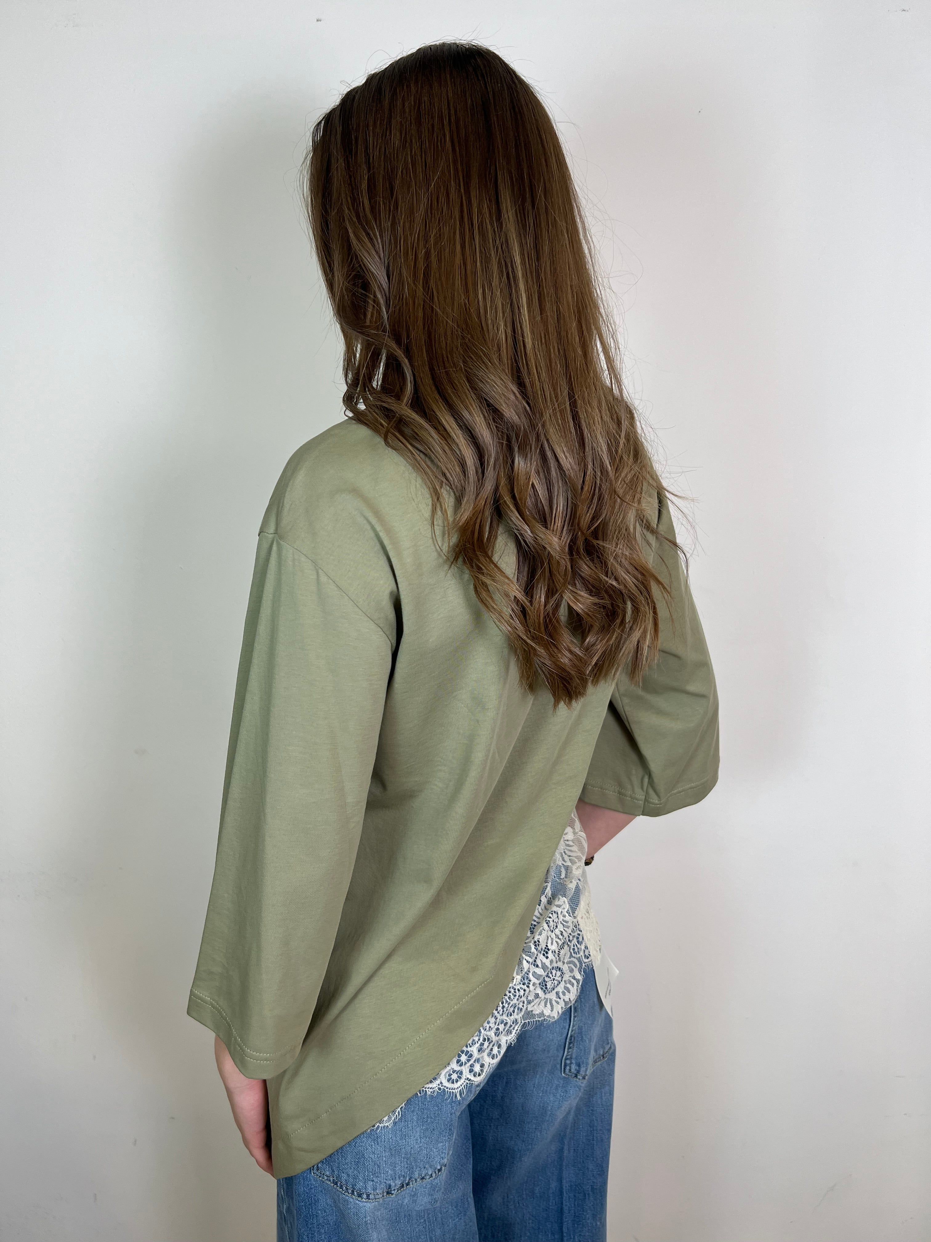 T-shirt over asimmetrica pizzo - Haveone