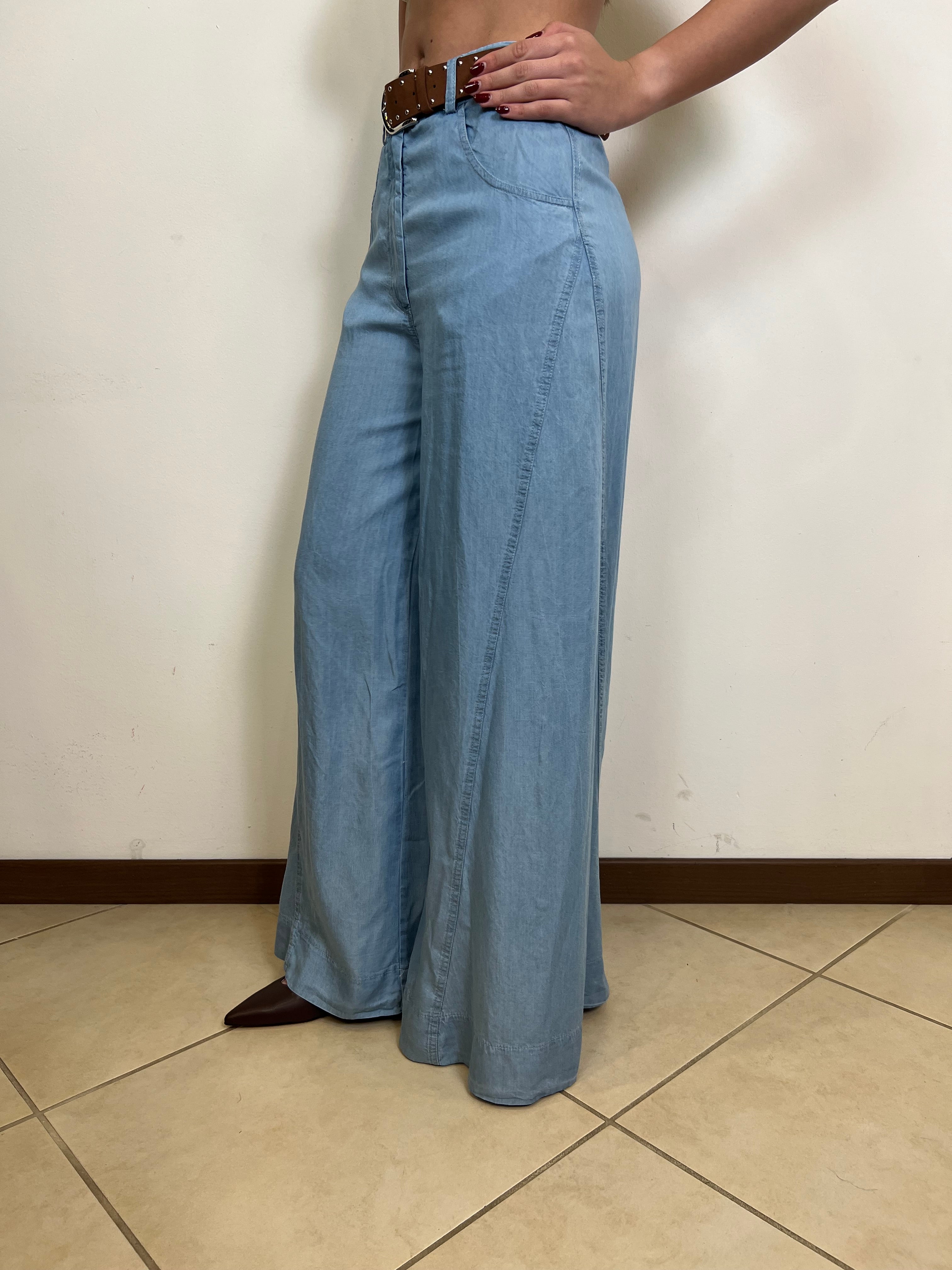 Pantalone chambray largo - Haveone