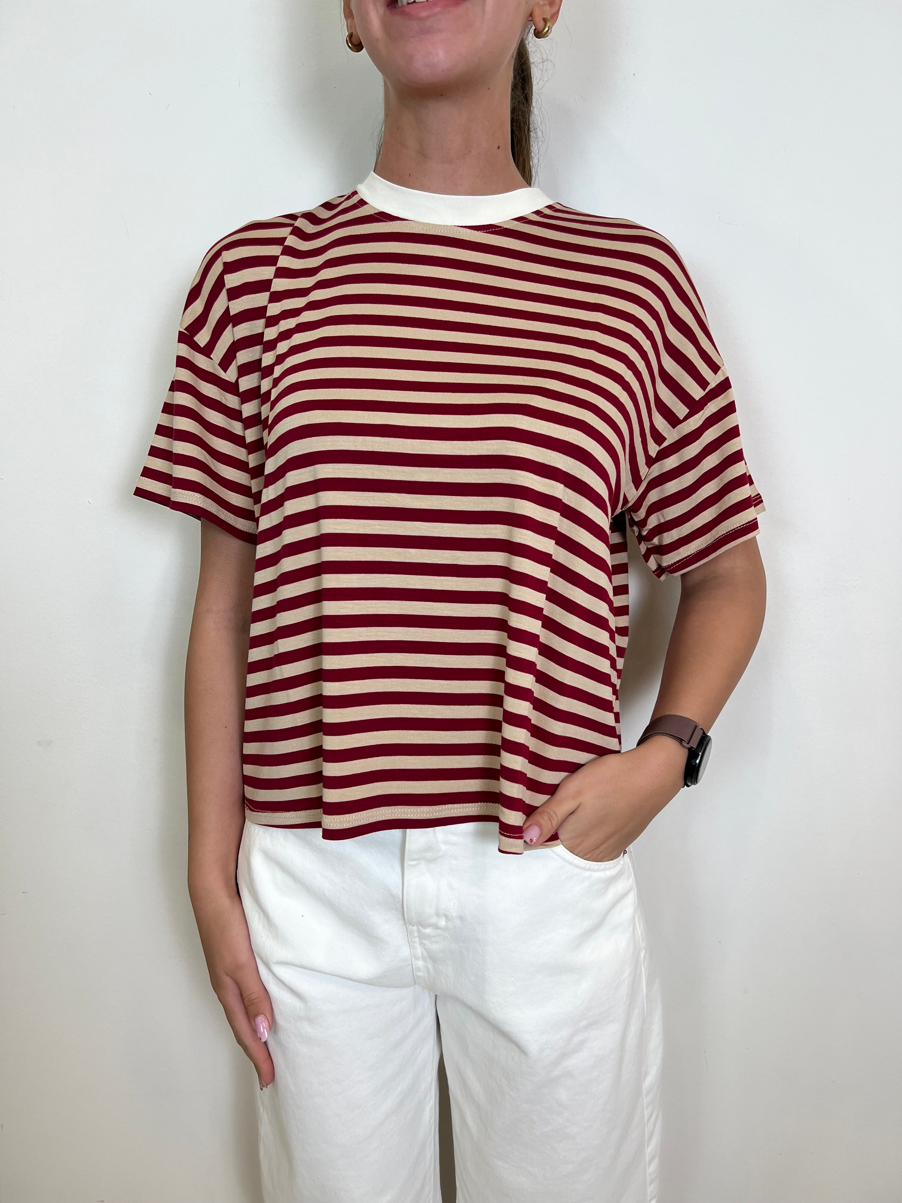 T-shirt scatola righe - Haveone