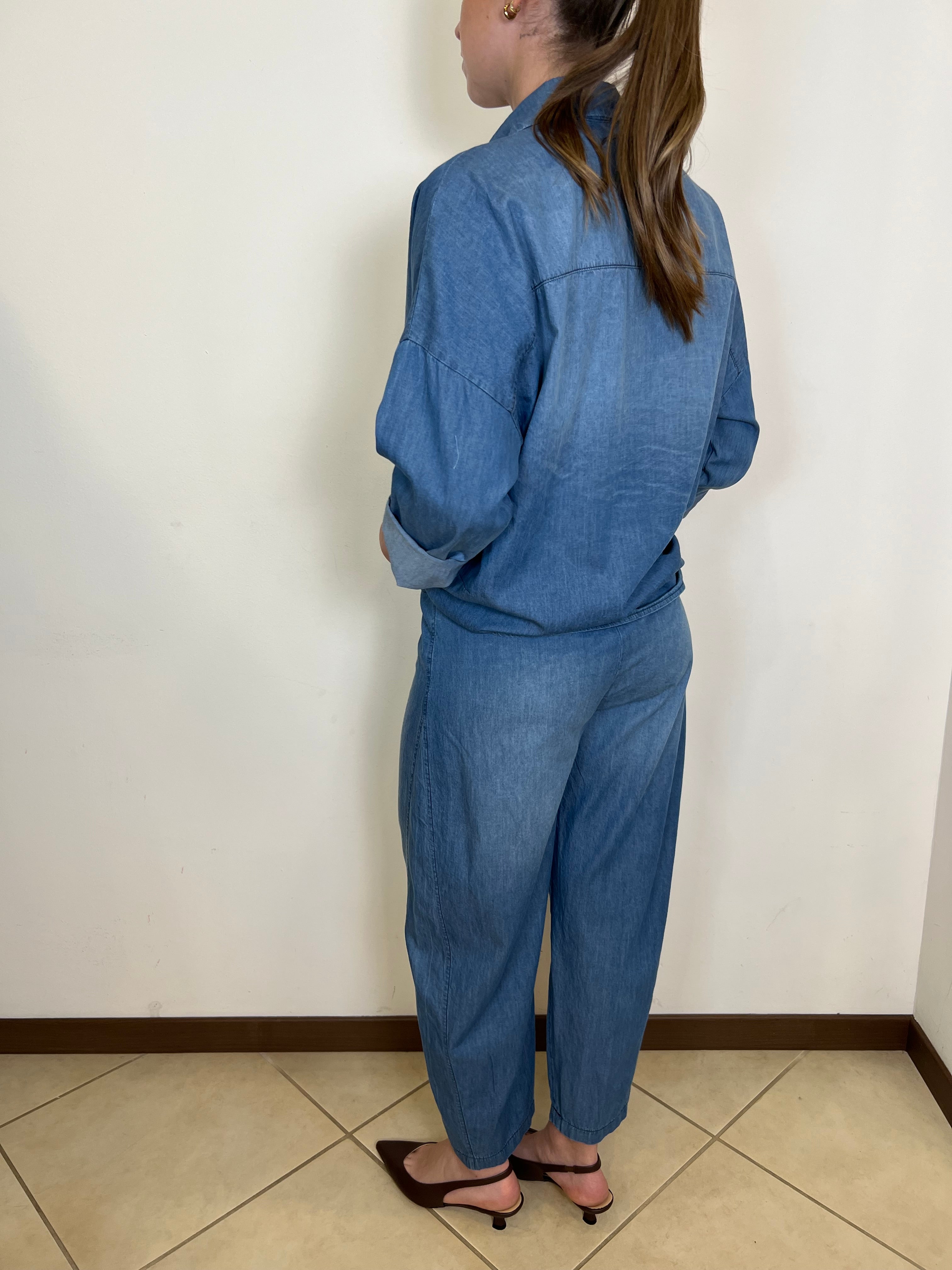 Pantalone barrel chambray - Haveone