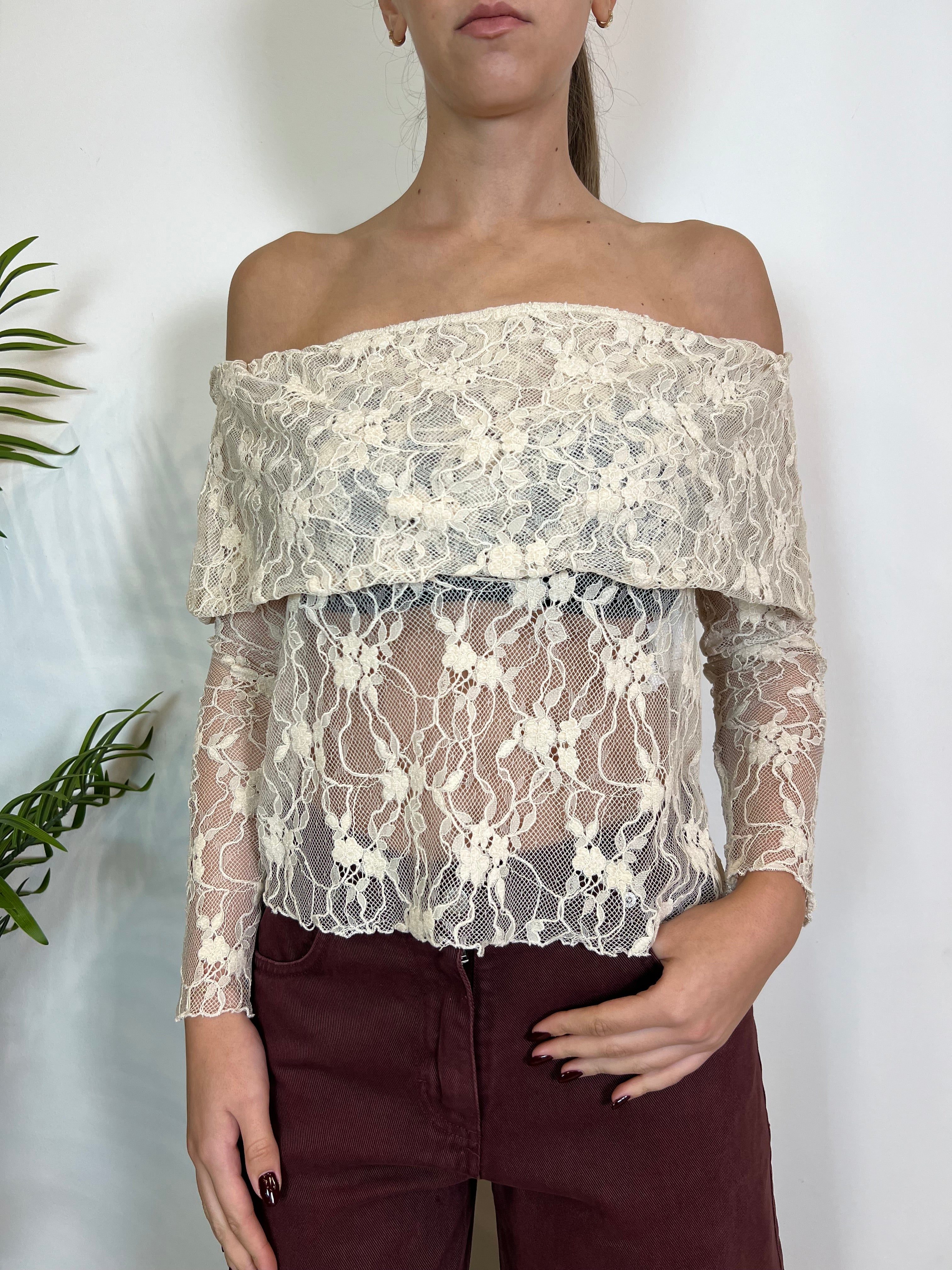 T-shirt pizzo scollo shiffer - Haveone