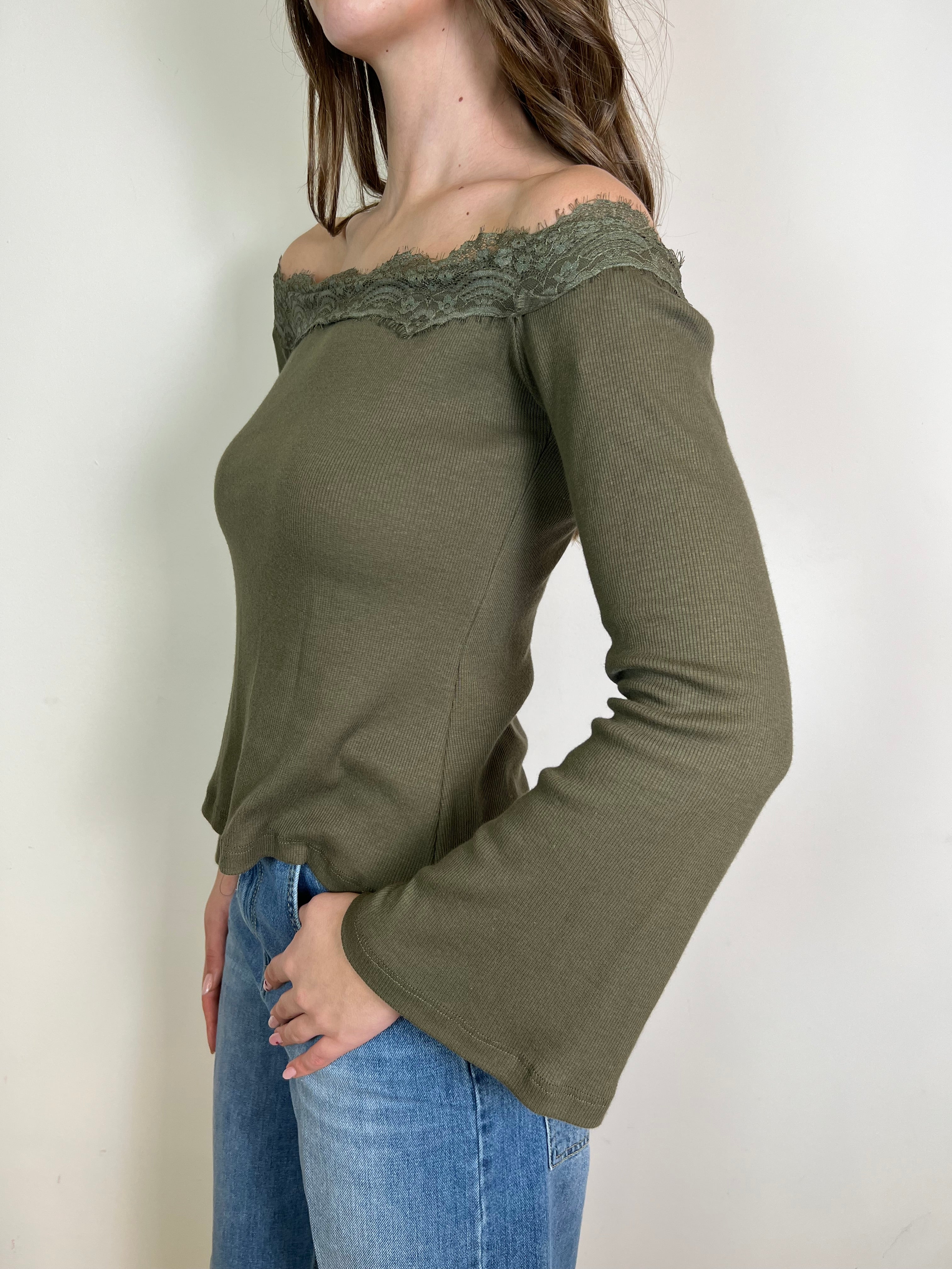 Maglia costina shiffer pizzo - Haveone