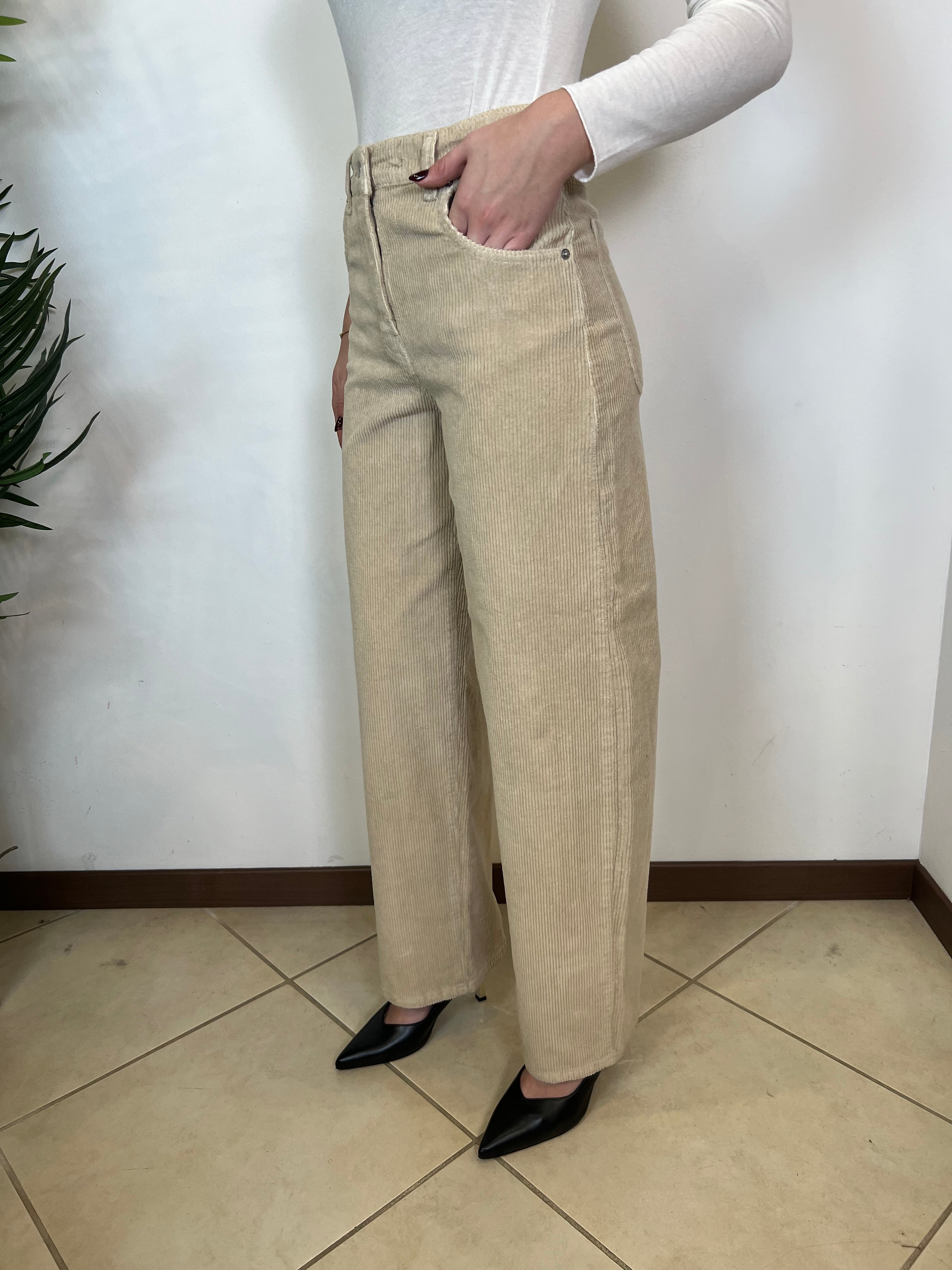 Pantalone Bella velluto mille righe - Haveone