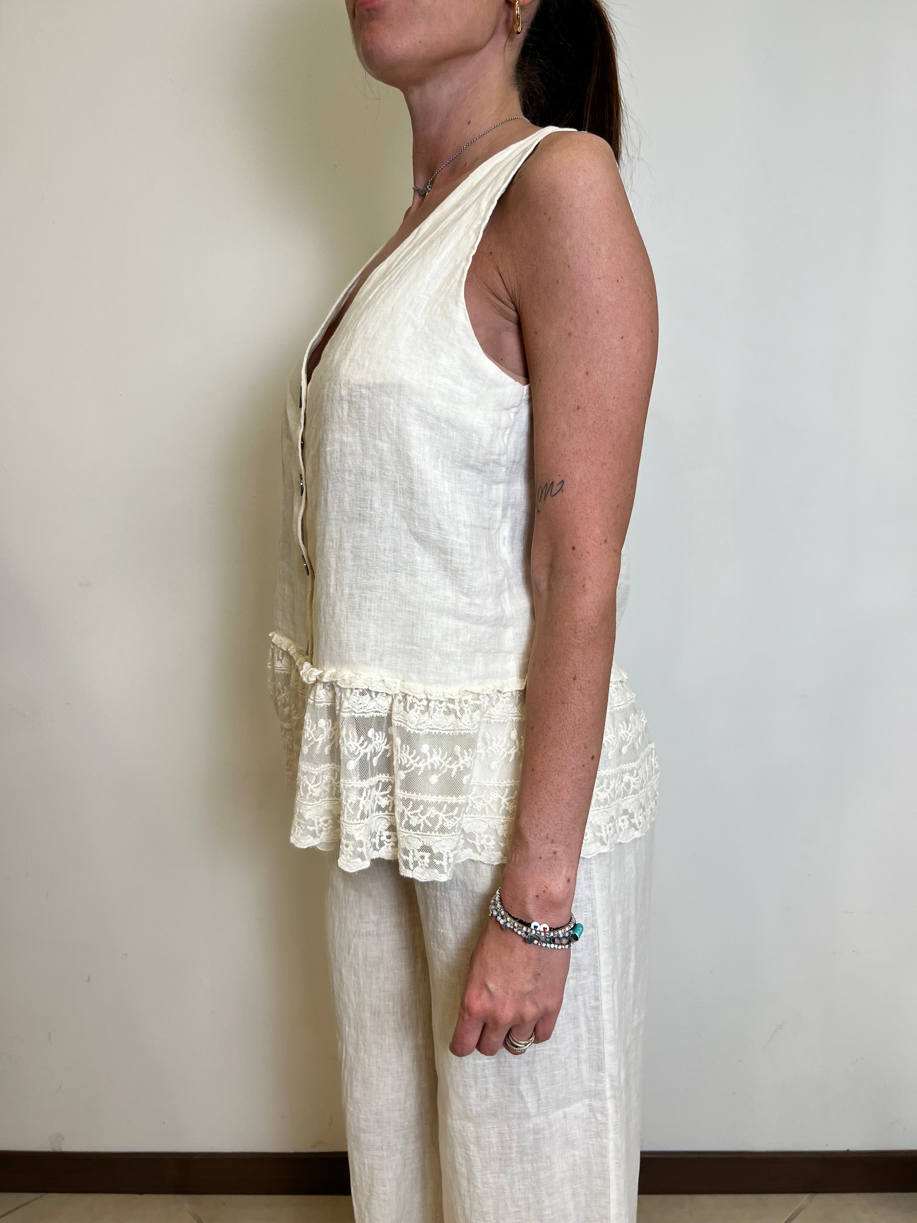 Gilet lino balza pizzo - Haveone