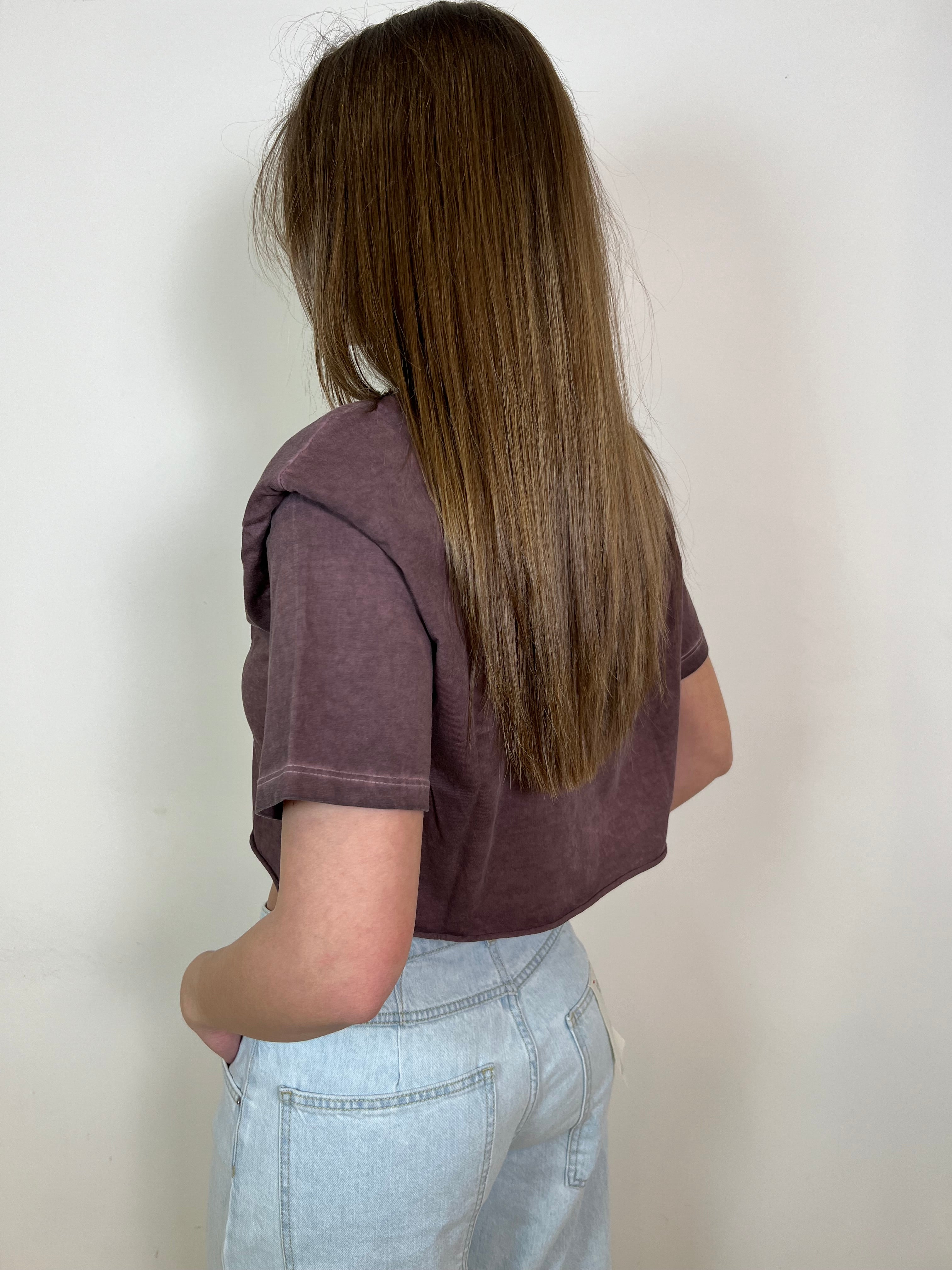 T-shirt crop spalline - Haveone