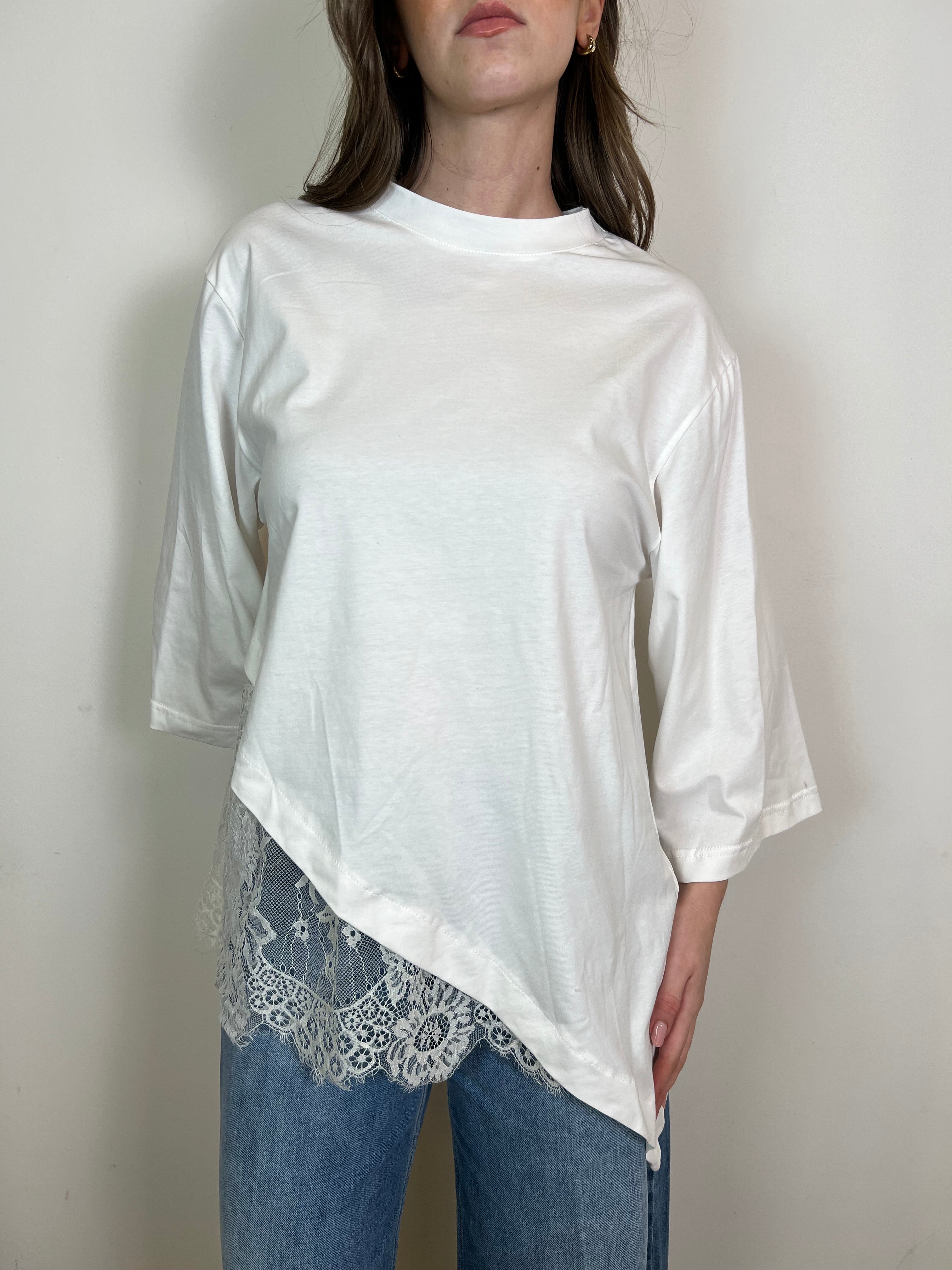 T-shirt over asimmetrica pizzo - Haveone