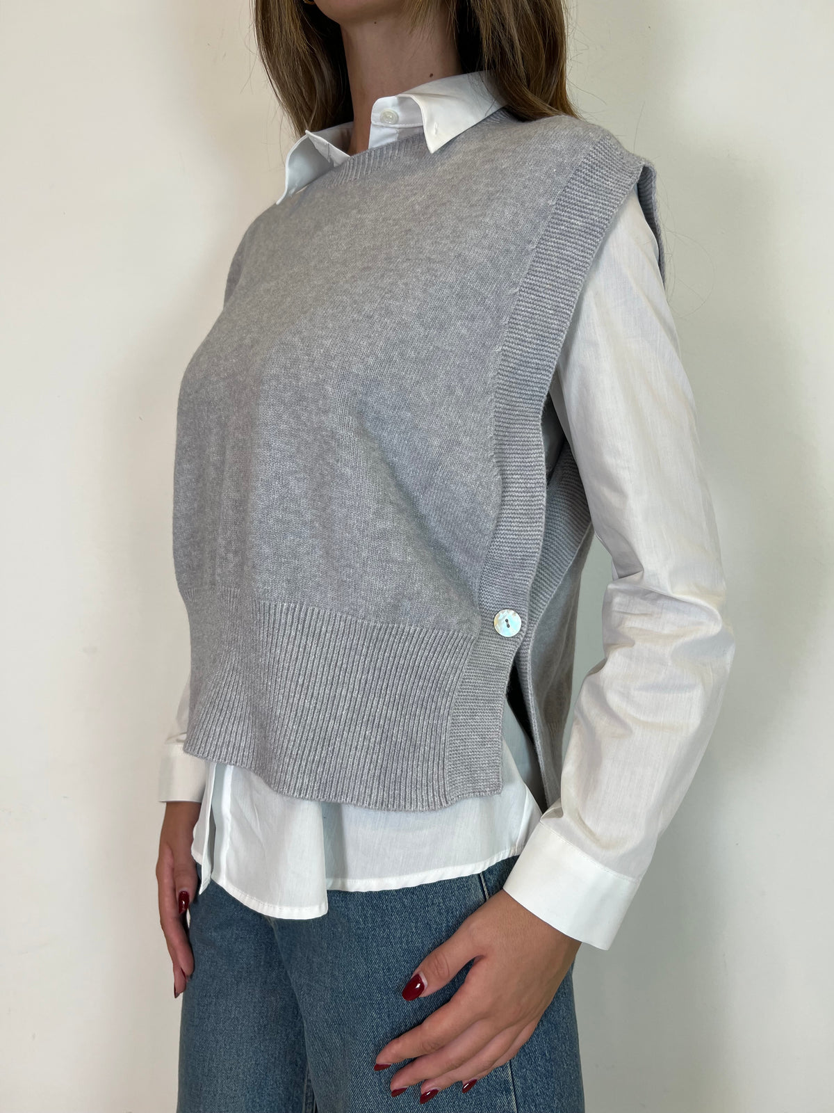 Gilet bottone laterale - Haveone