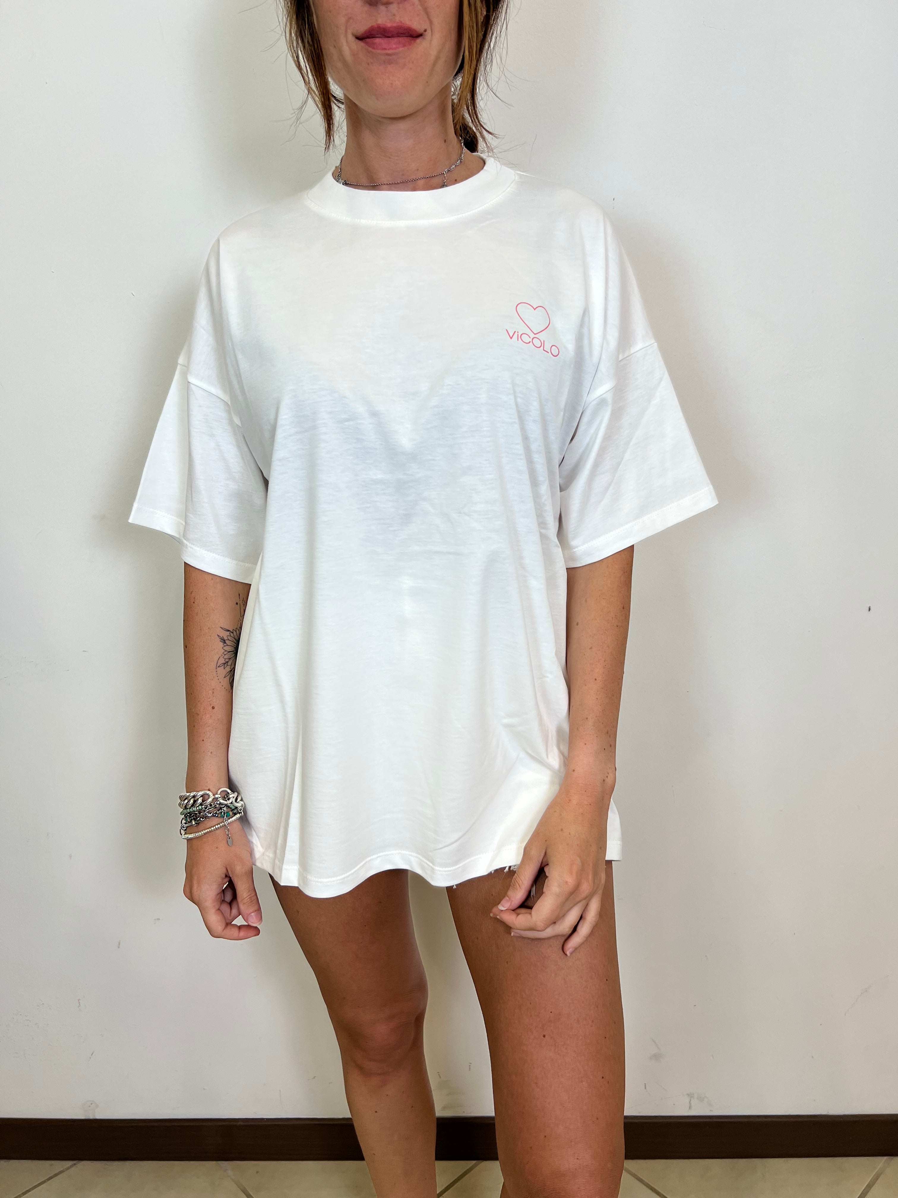 T-shirt stampa fenicotteri - Vicoko