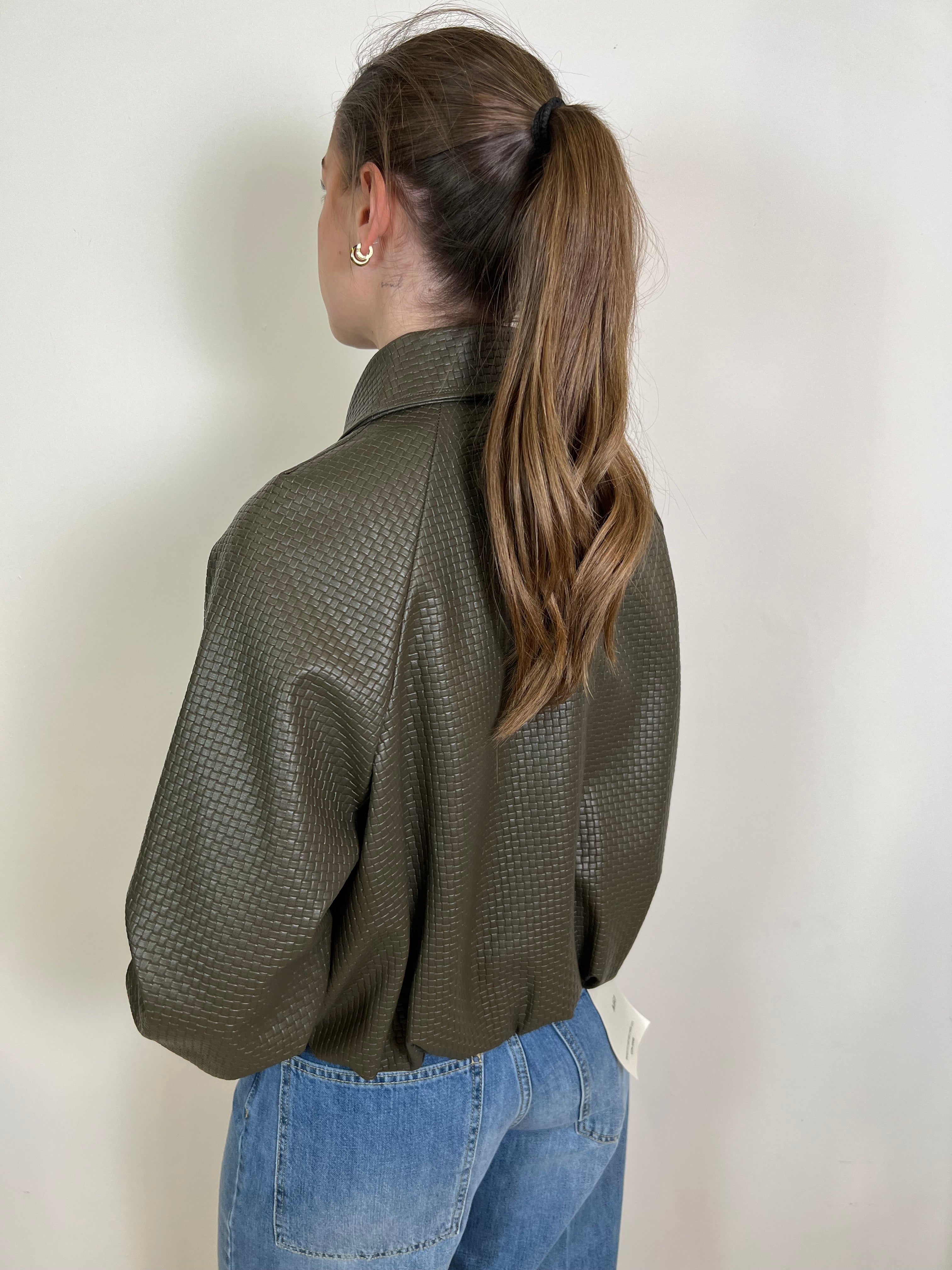 Bomber ecopelle intrecciata - Haveone