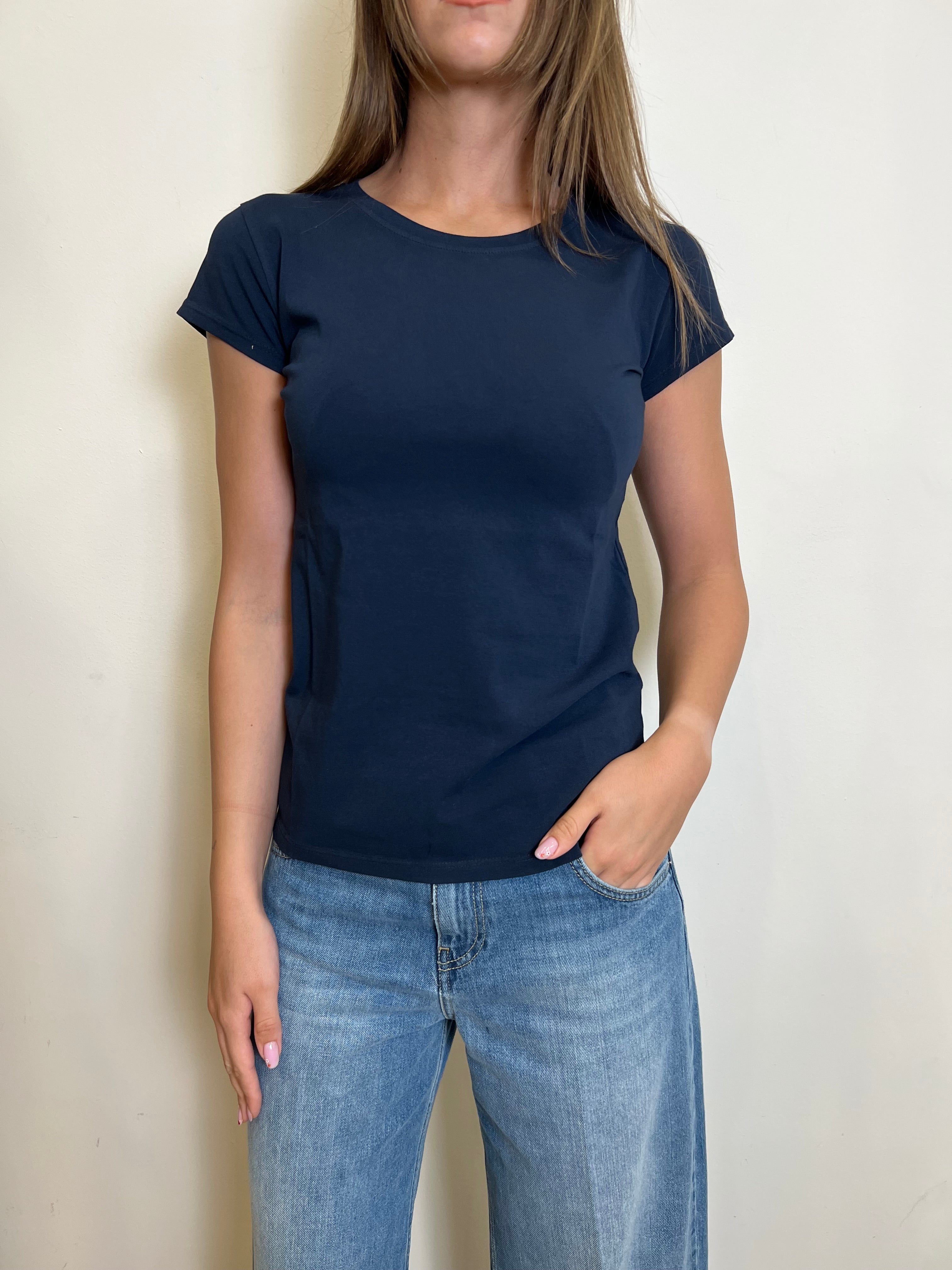 T-shirt mezza manica slim girocollo - Haveone