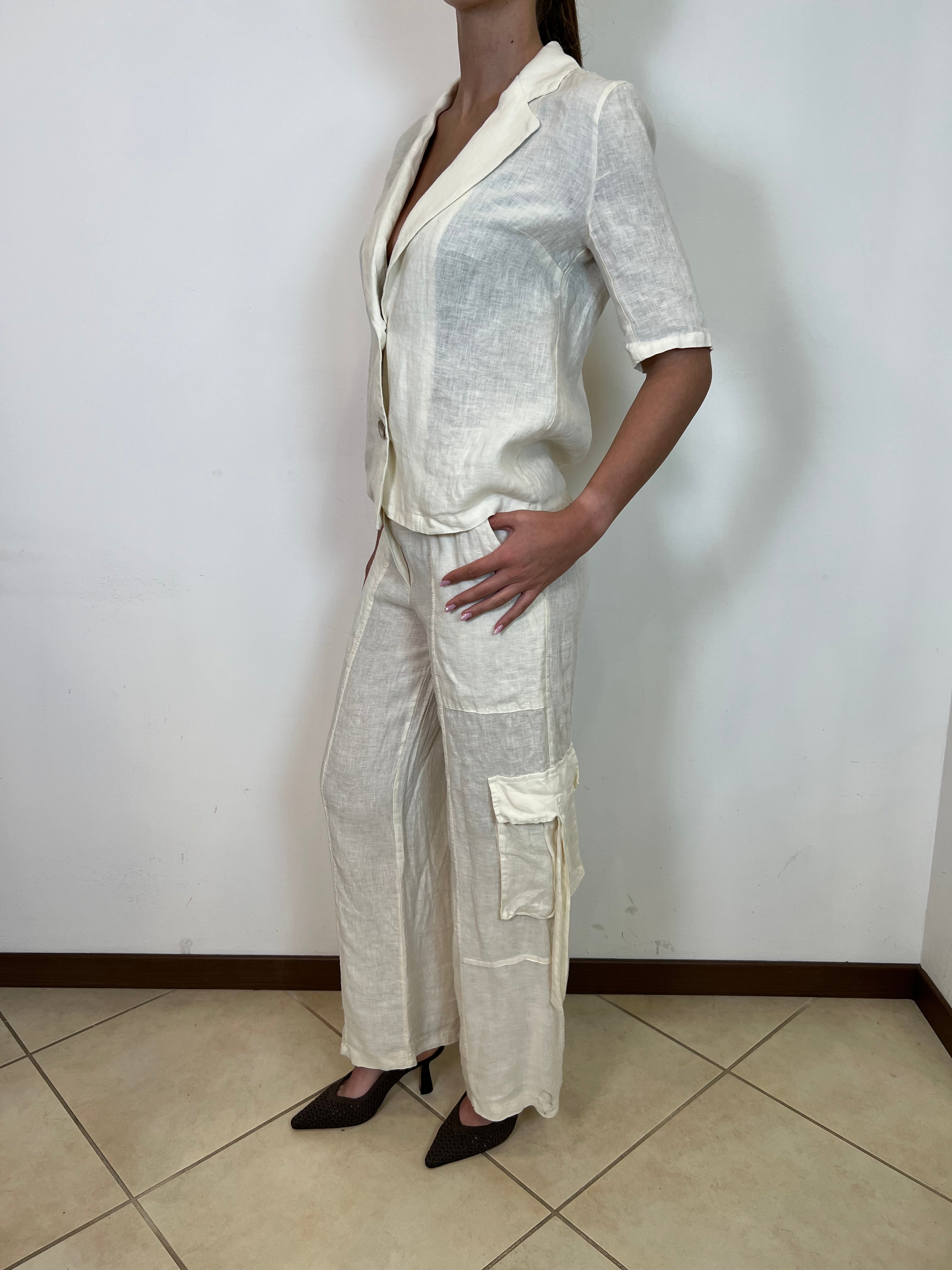Pantalone cargo lino - Haveone