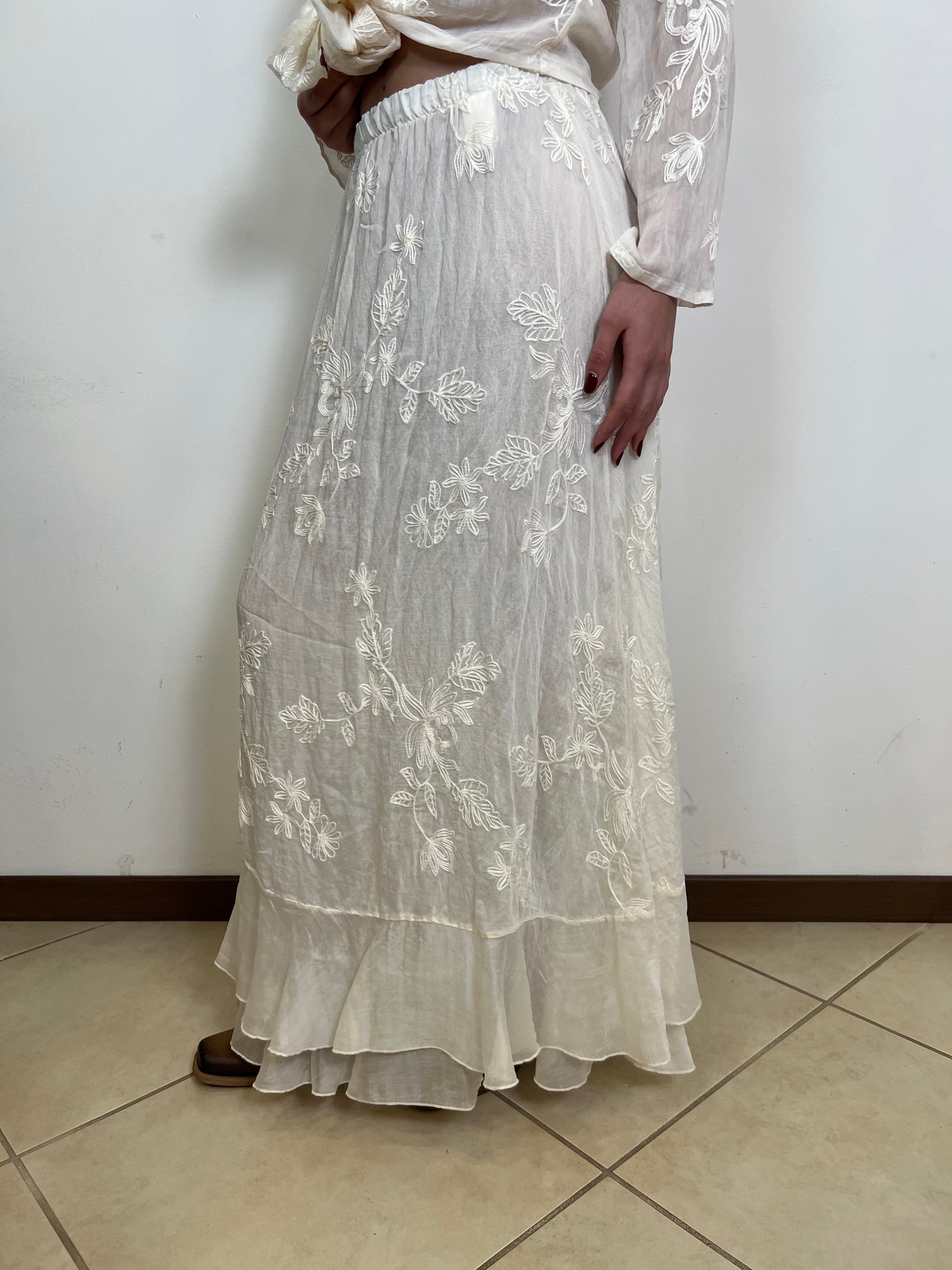 Gonna voile ricami - Haveone