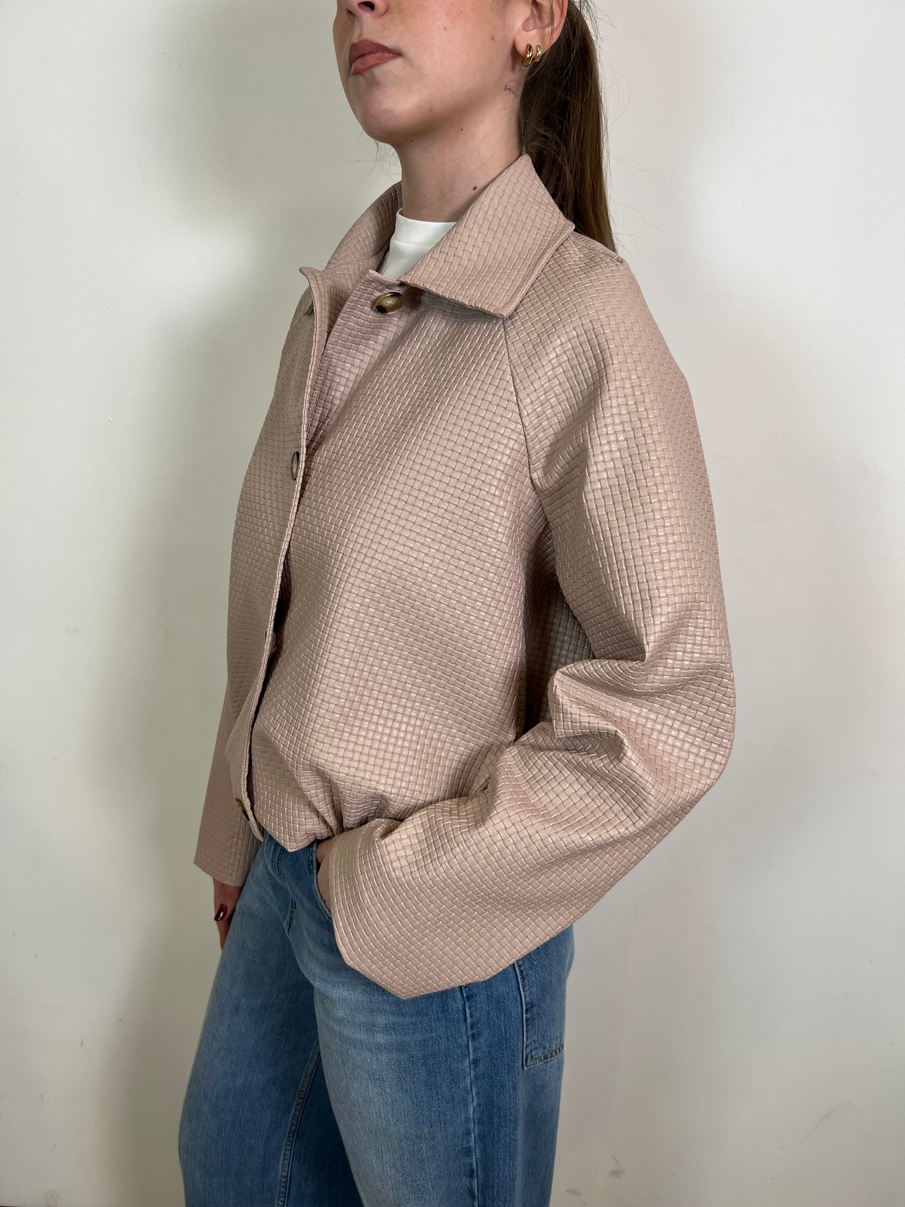 Bomber ecopelle intrecciata - Haveone