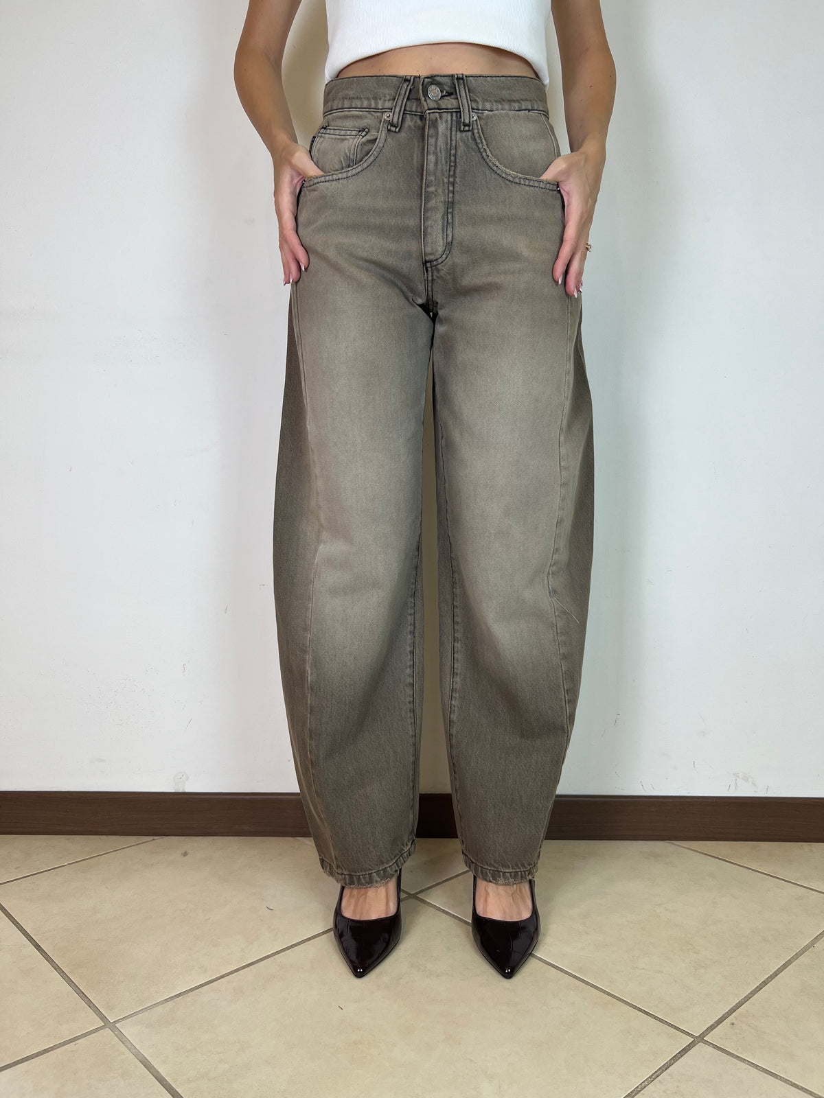 Jeans Lucy grigio sabbiato - Haveone