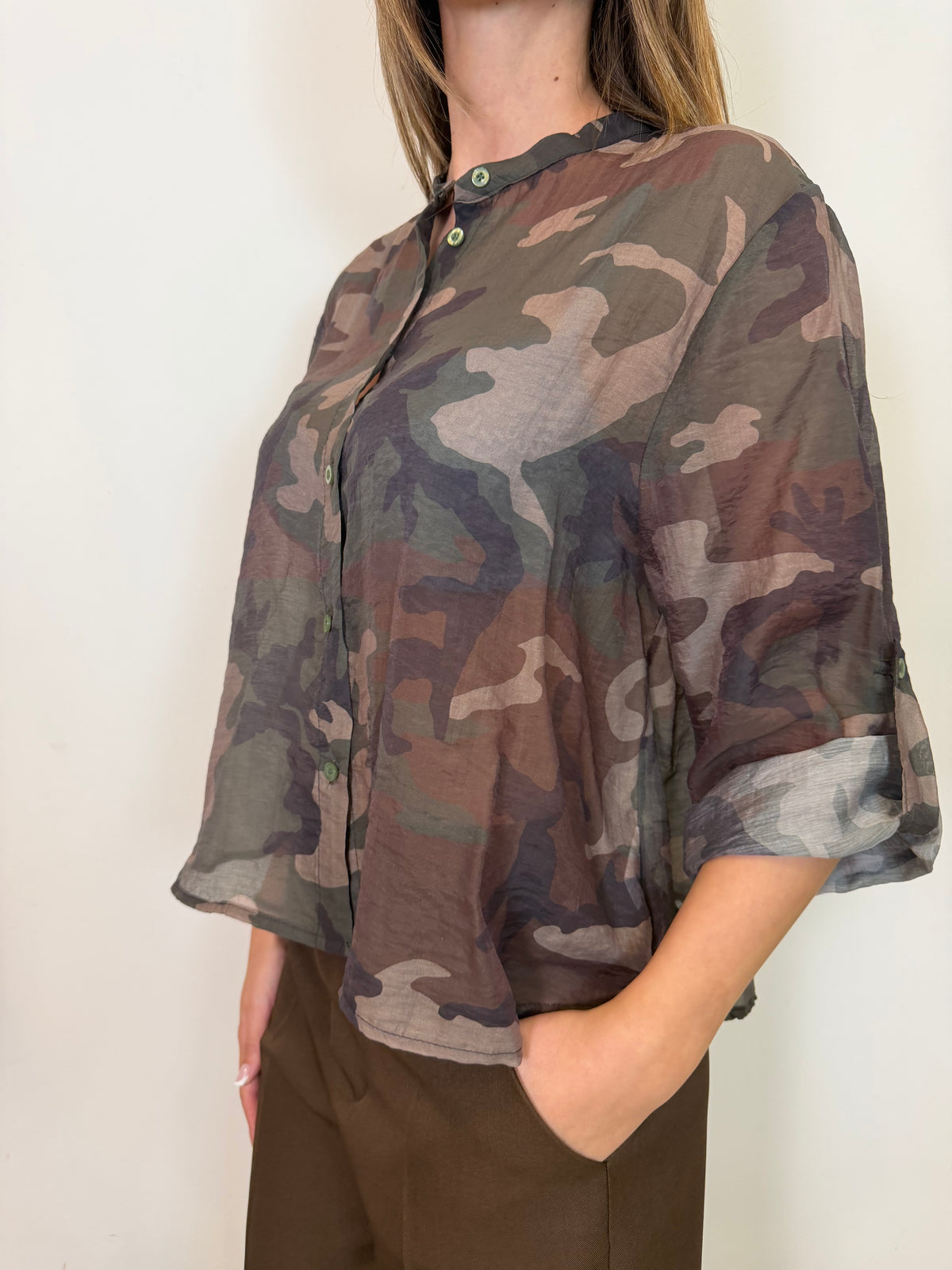 Camicia coreana camou - Haveone