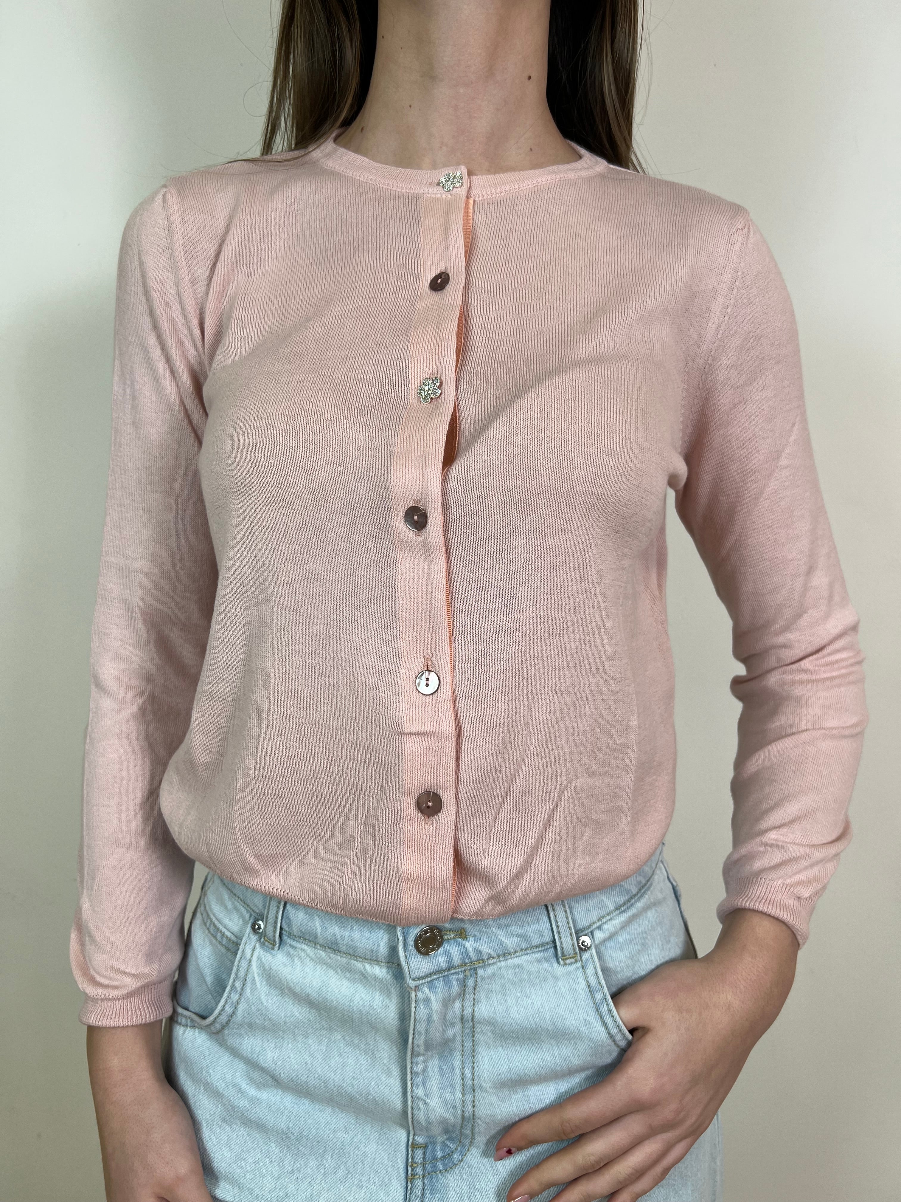 Cardigan girocollo bottoncini gioiello - Vicolo
