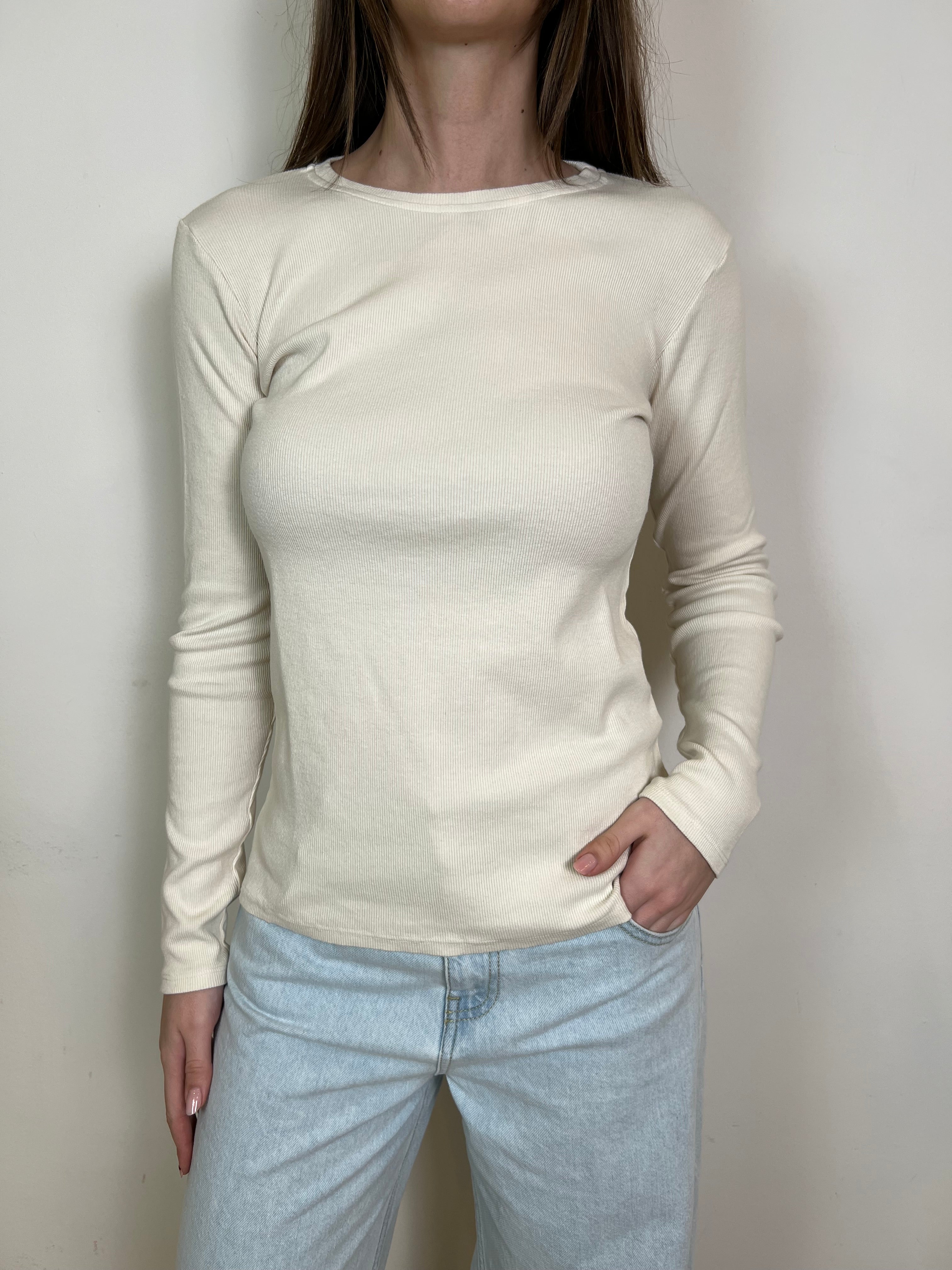 T-shirt costina manica lunga - Haveone