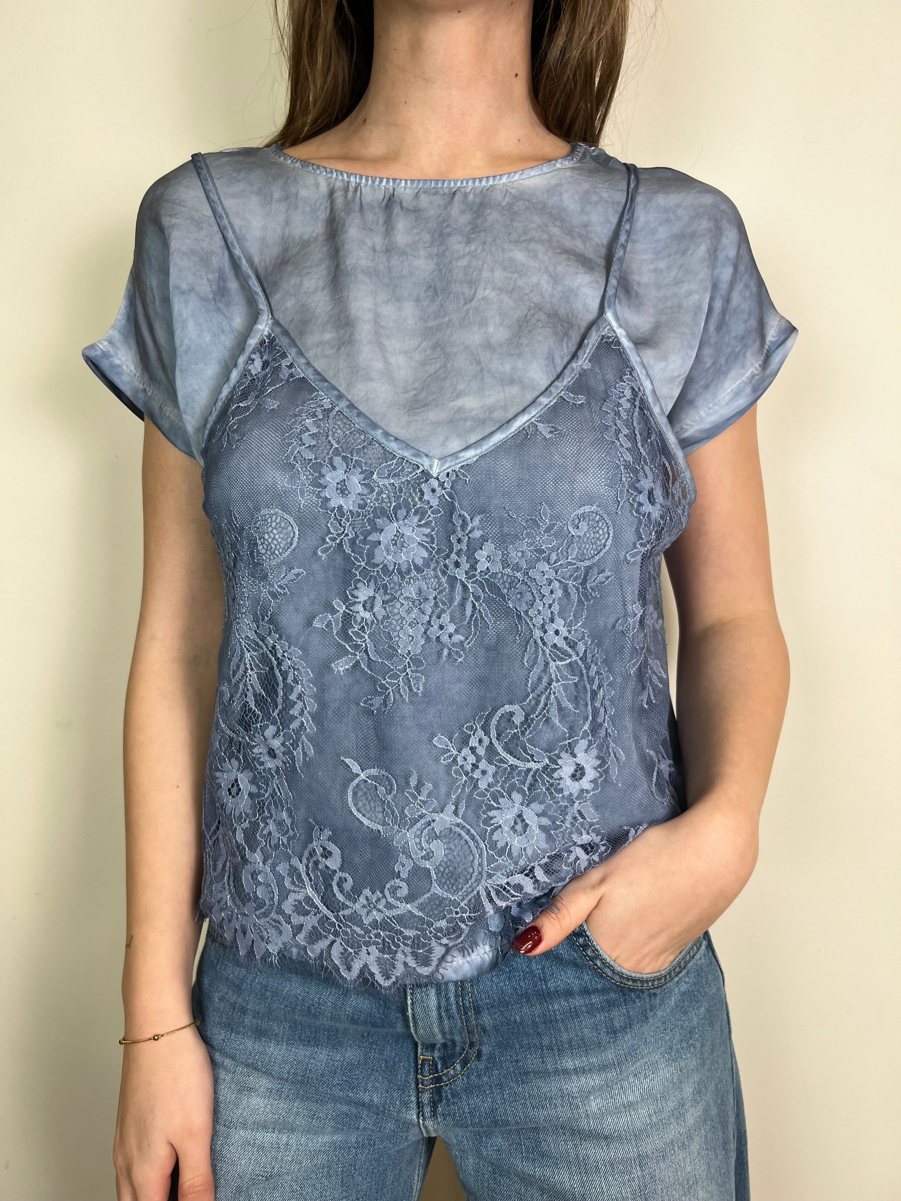 T-shirt con canotta pizzo - You Decide