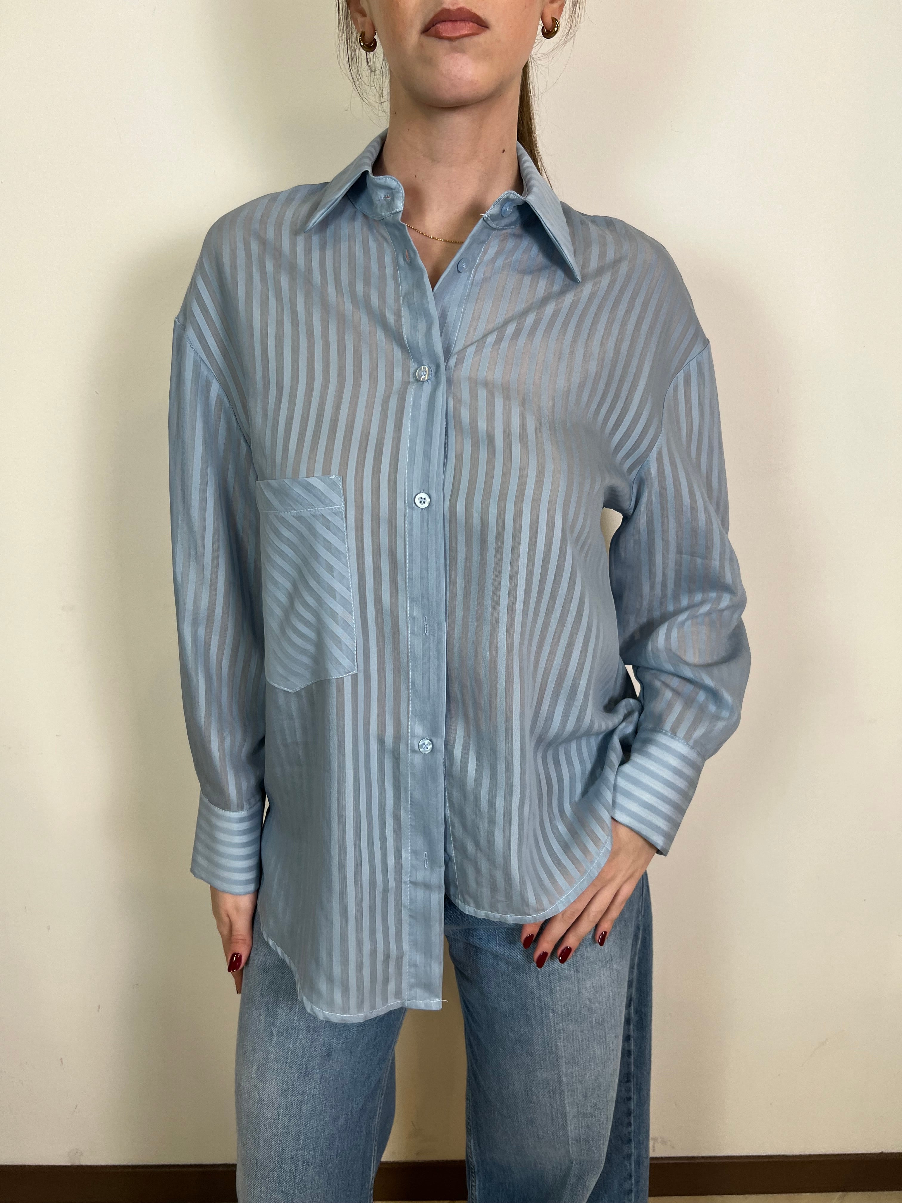 Camicia righe trasparenti con cravatta - Haveone