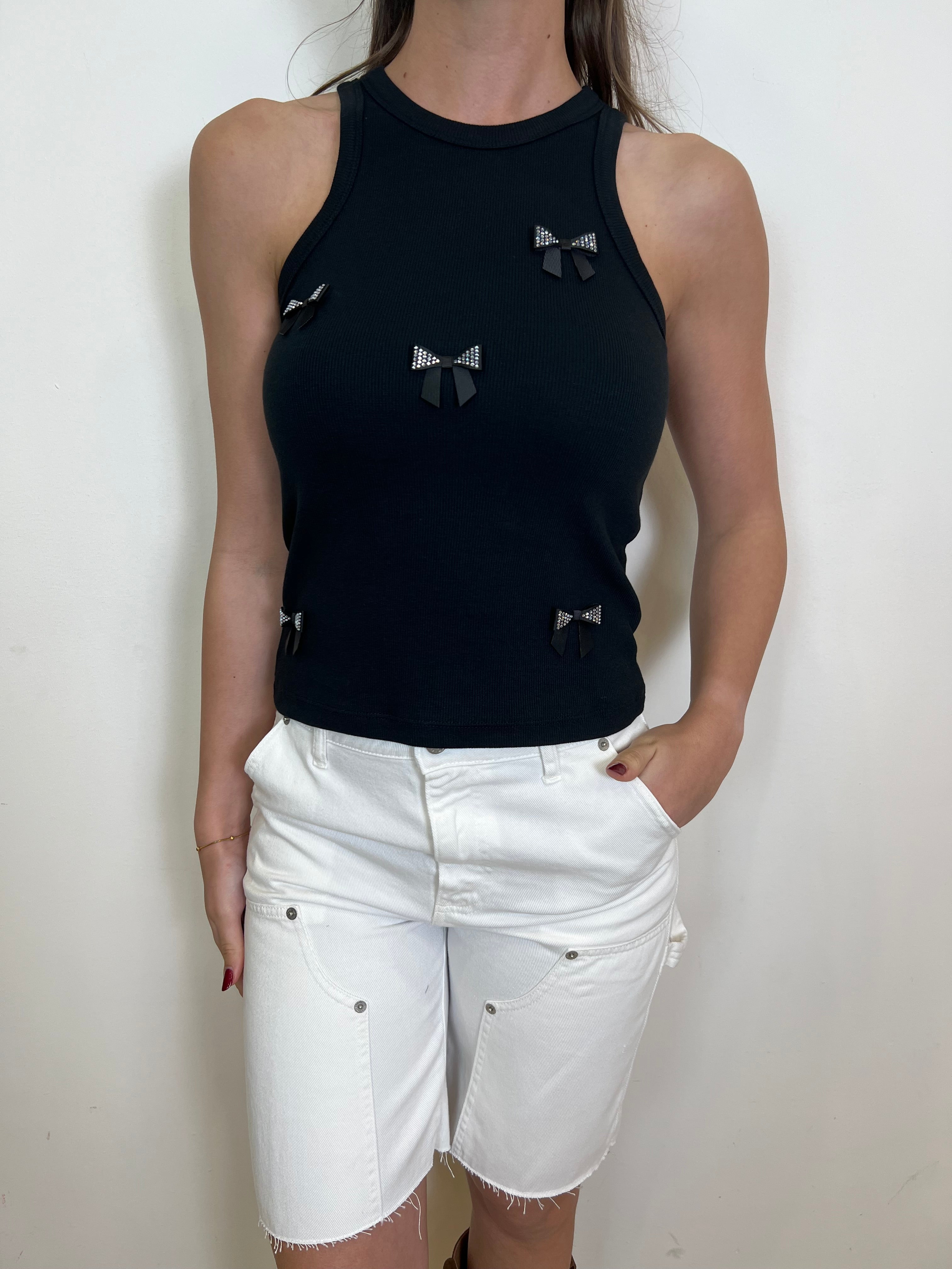Canotta fiocchi strass - Kontatto