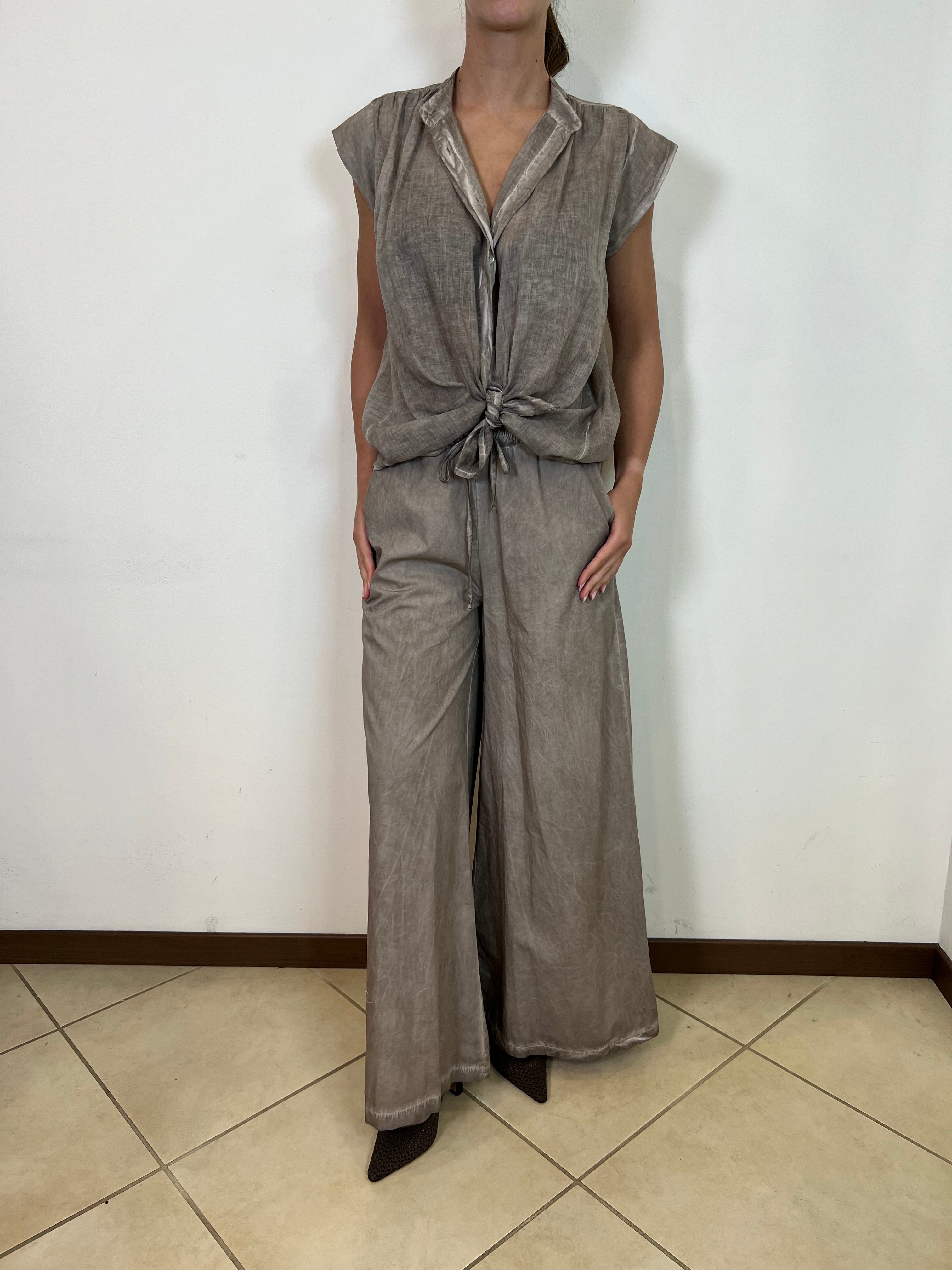 Pantalone stone largo con elastico - Haveone