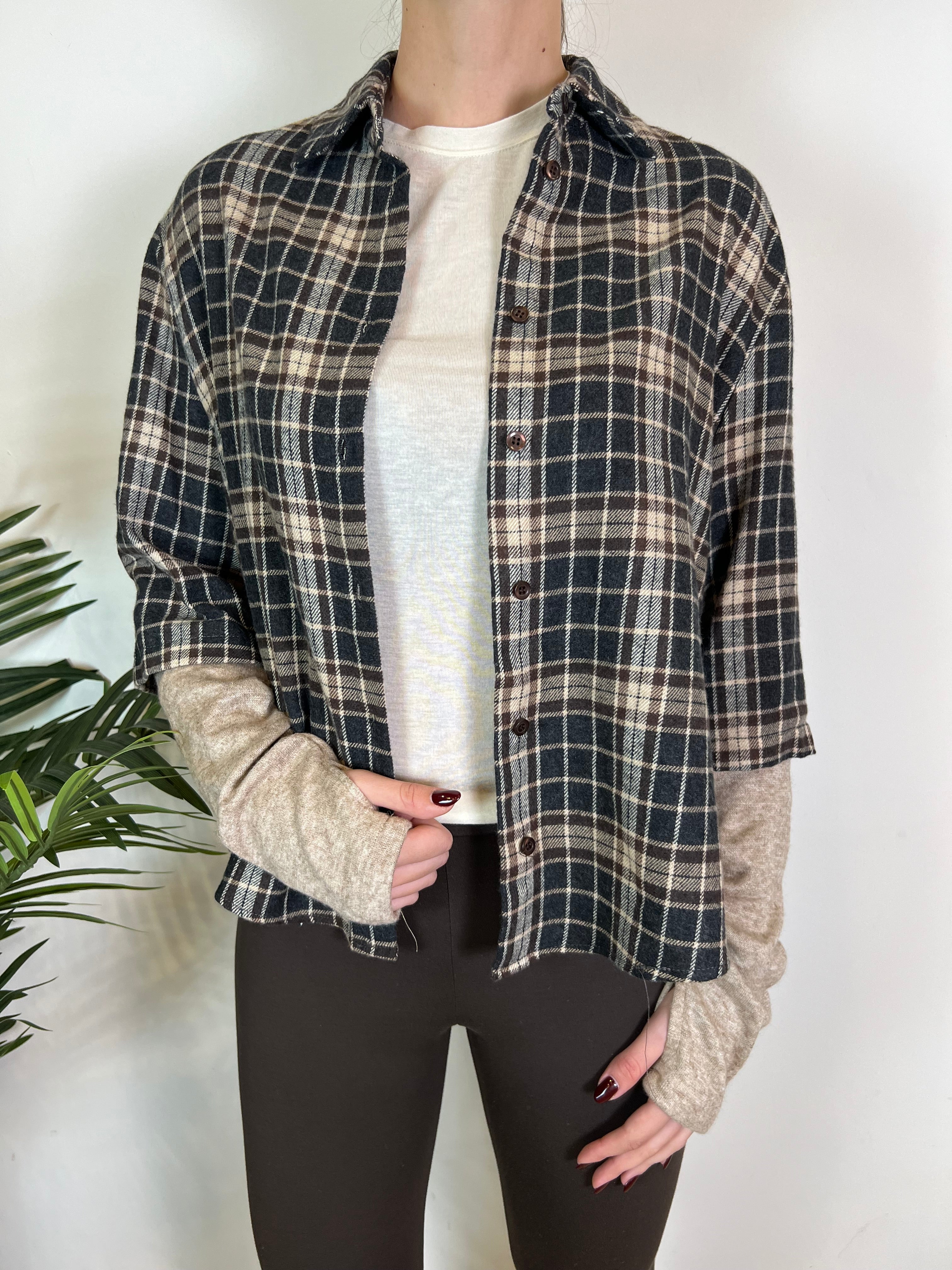 Camicia check con manicotto - Haveone