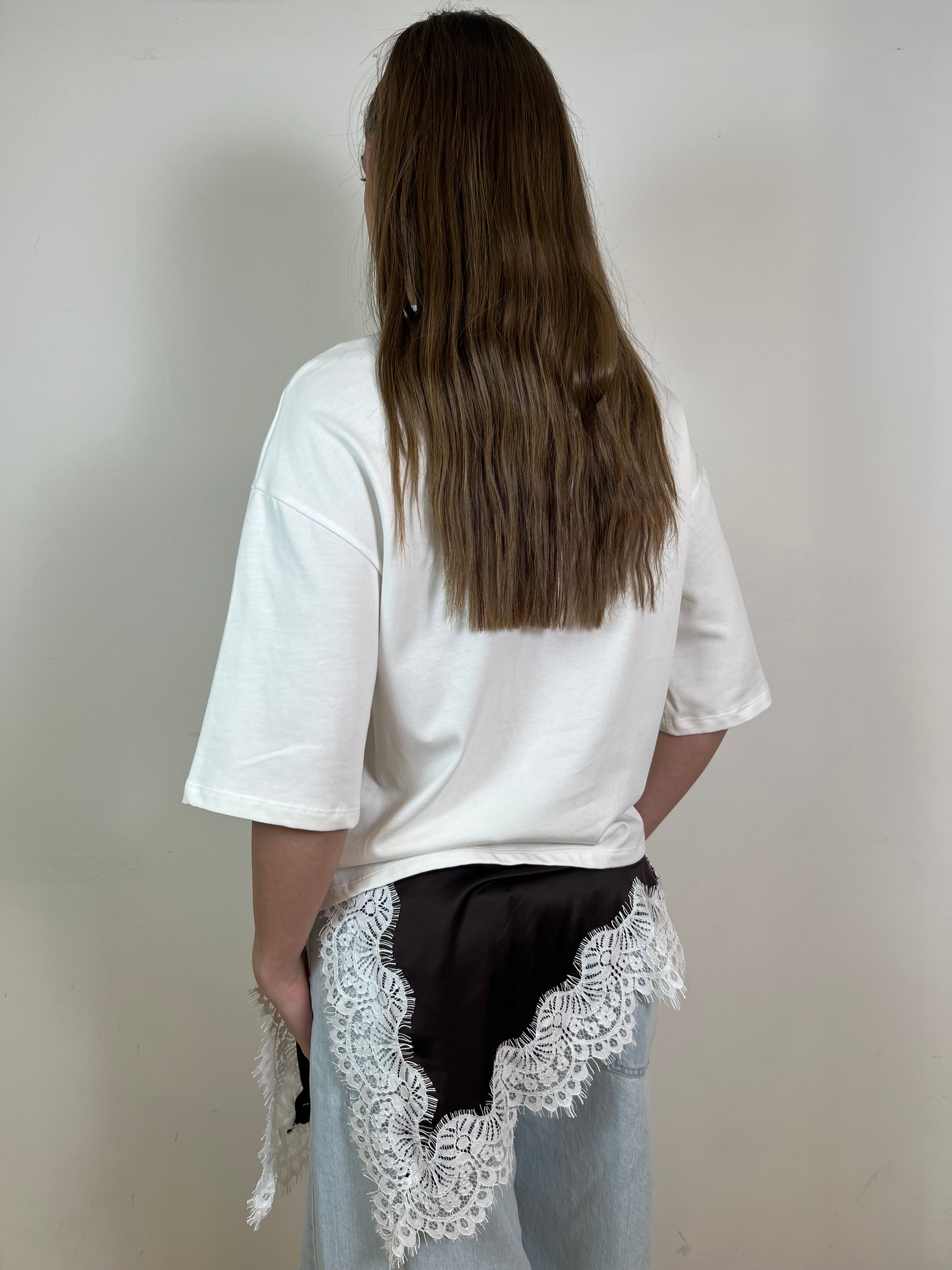 T-shirt fondo lingerie asimmetrico - Vicolo