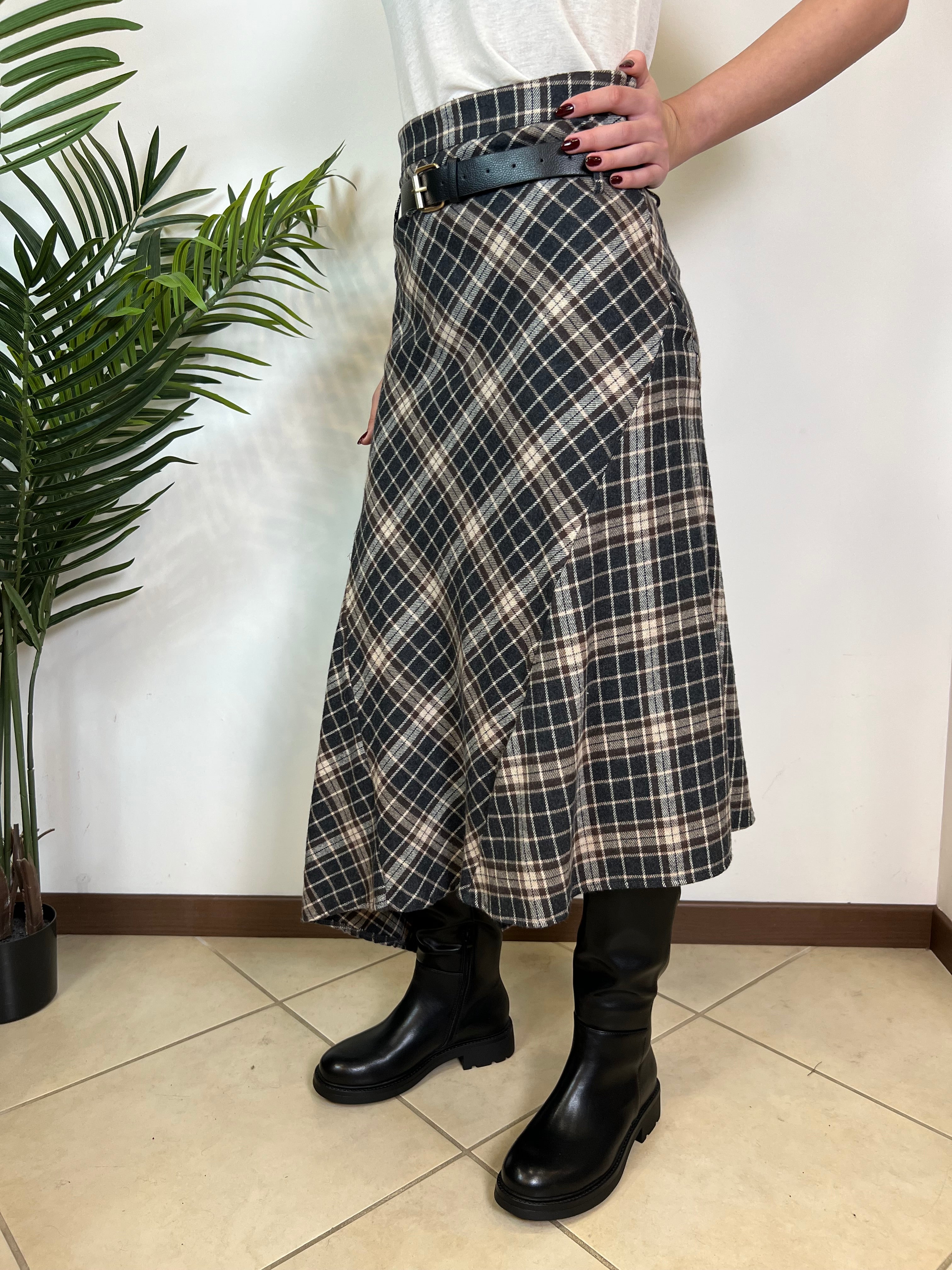 Gonna lunga check spicchi laterali - Haveone