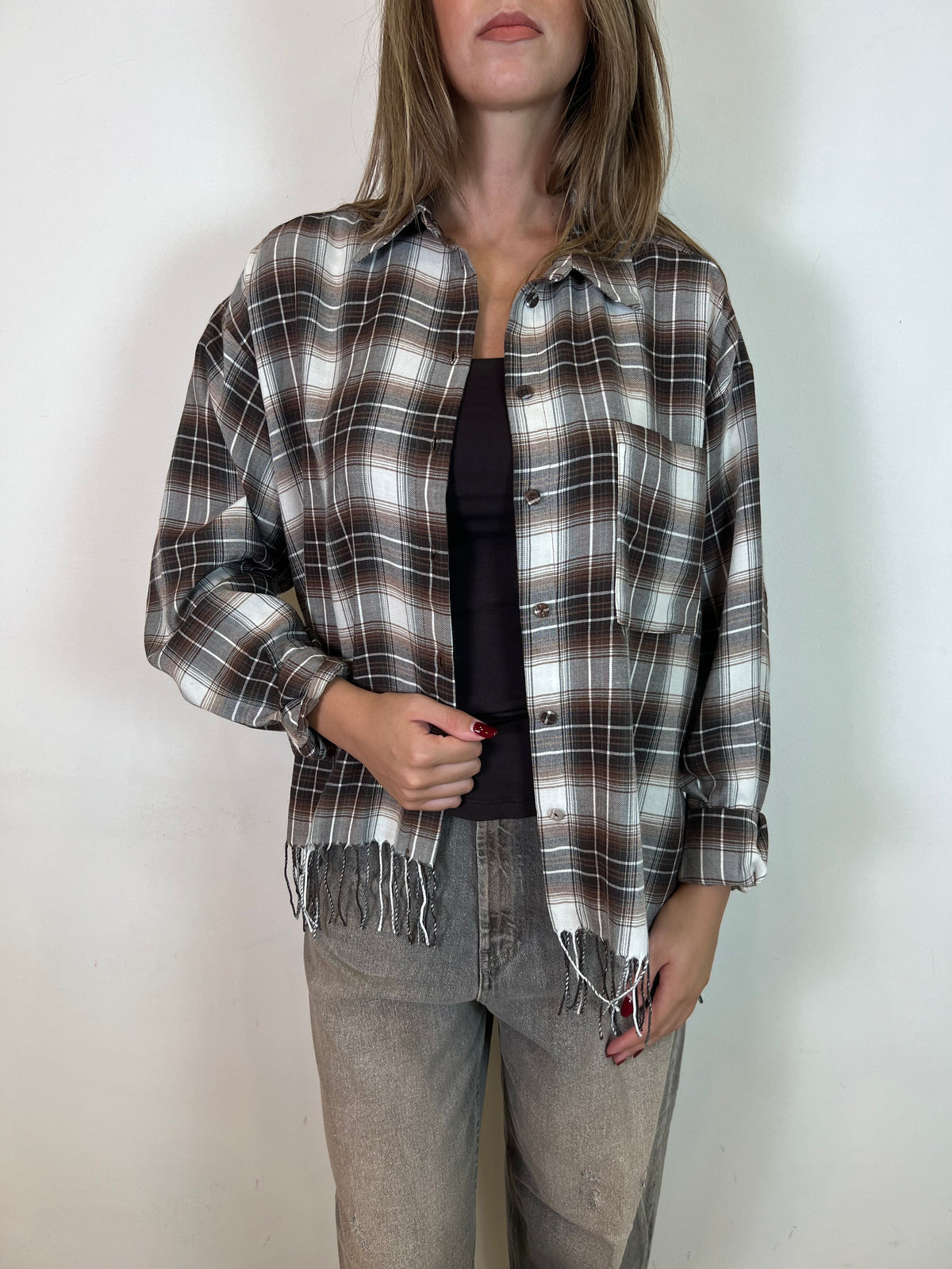 Camicia check con frange - Tensione In
