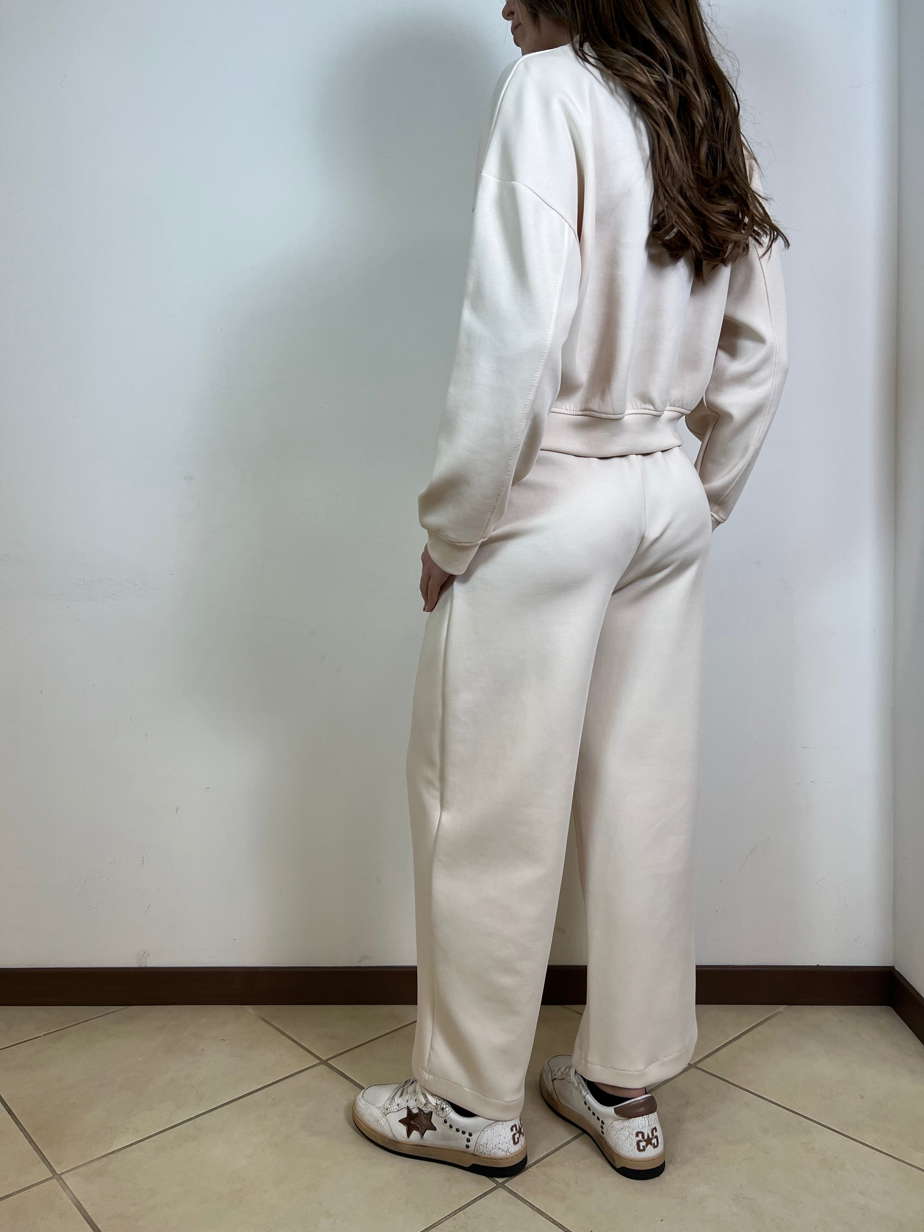 Felpa girocollo crop - Haveone