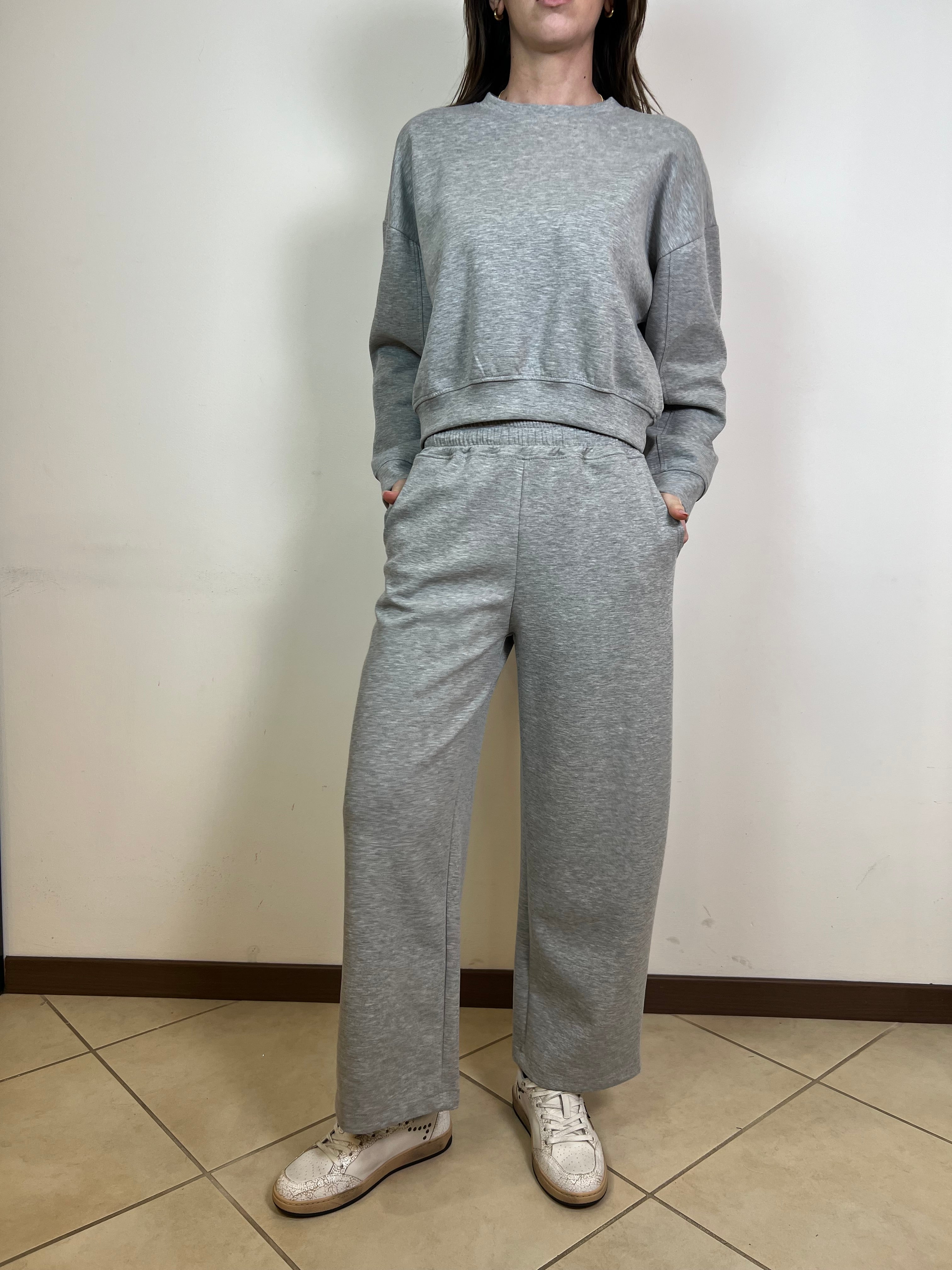 Felpa girocollo crop - Haveone