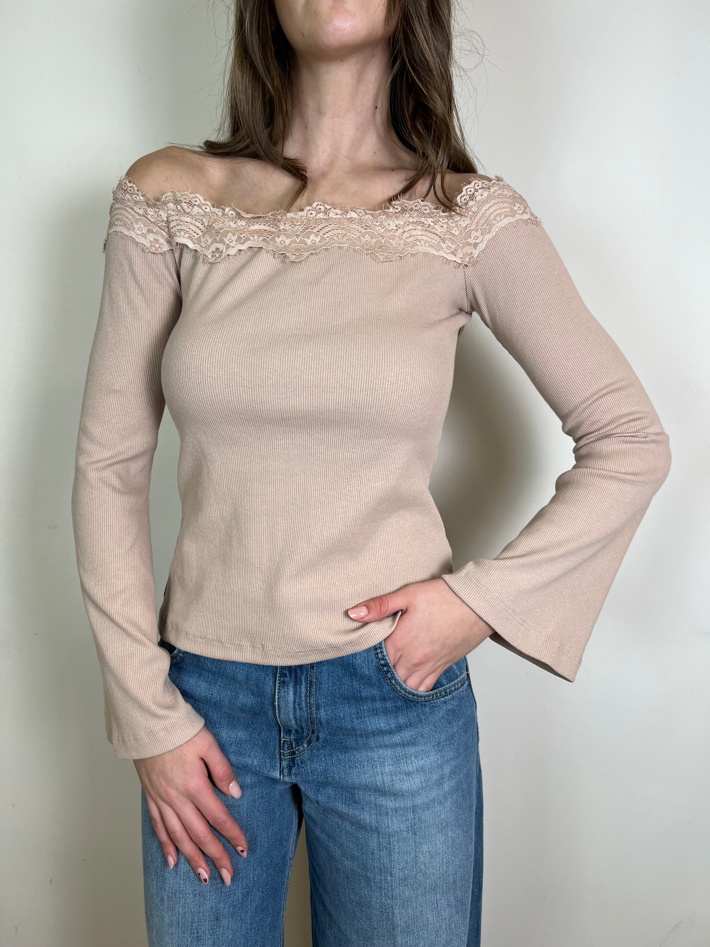 Maglia costina shiffer pizzo - Haveone