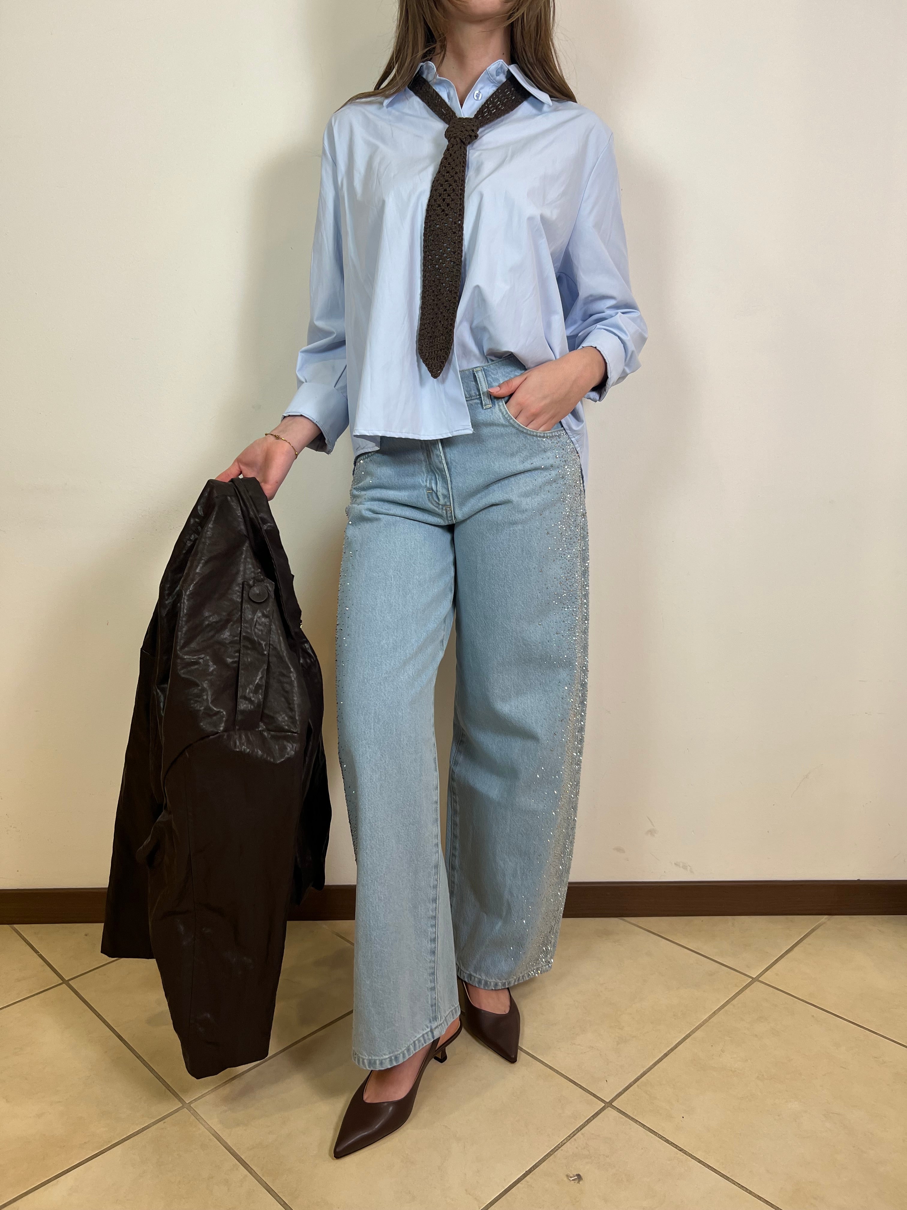 Camicia con cravatta crochet - Haveone