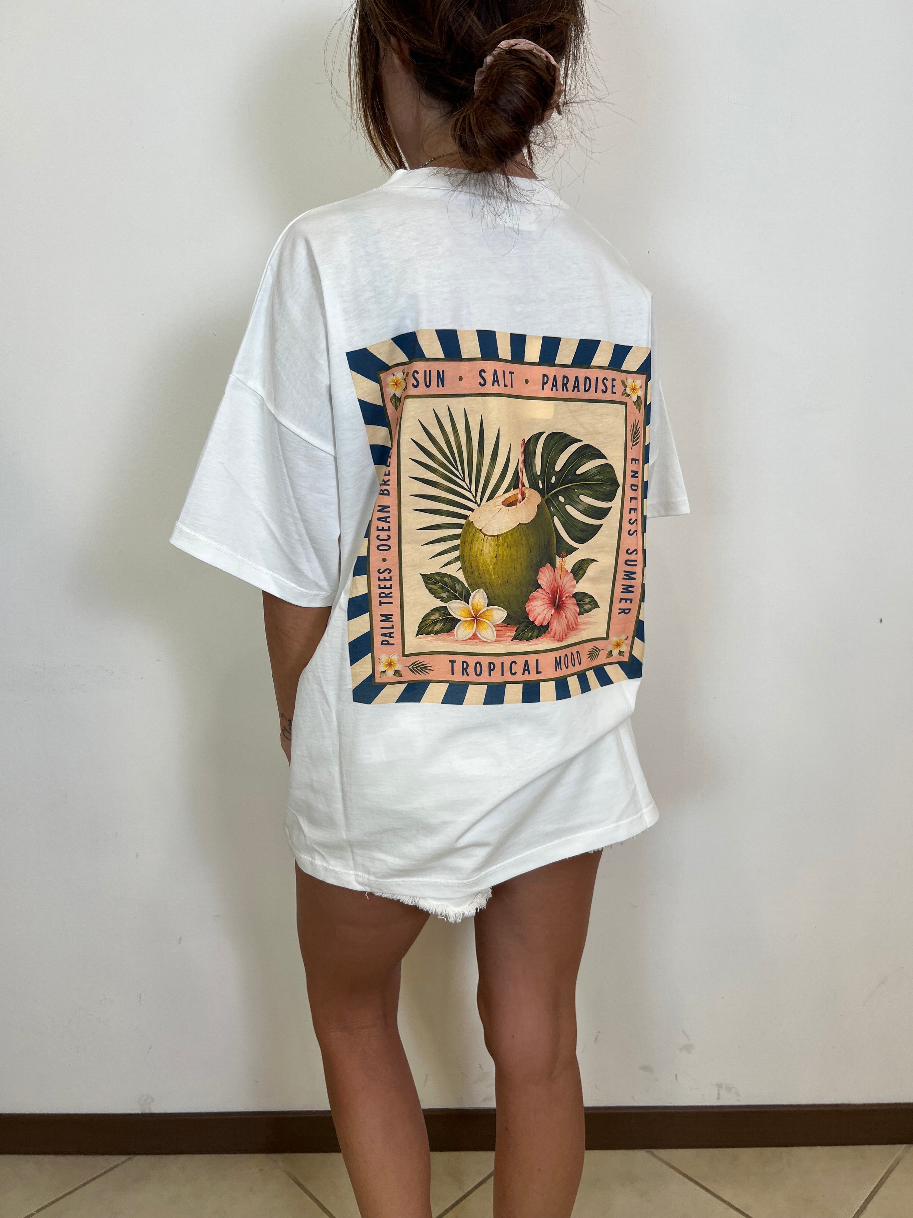 T-shirt stampa tropical - Vicolo