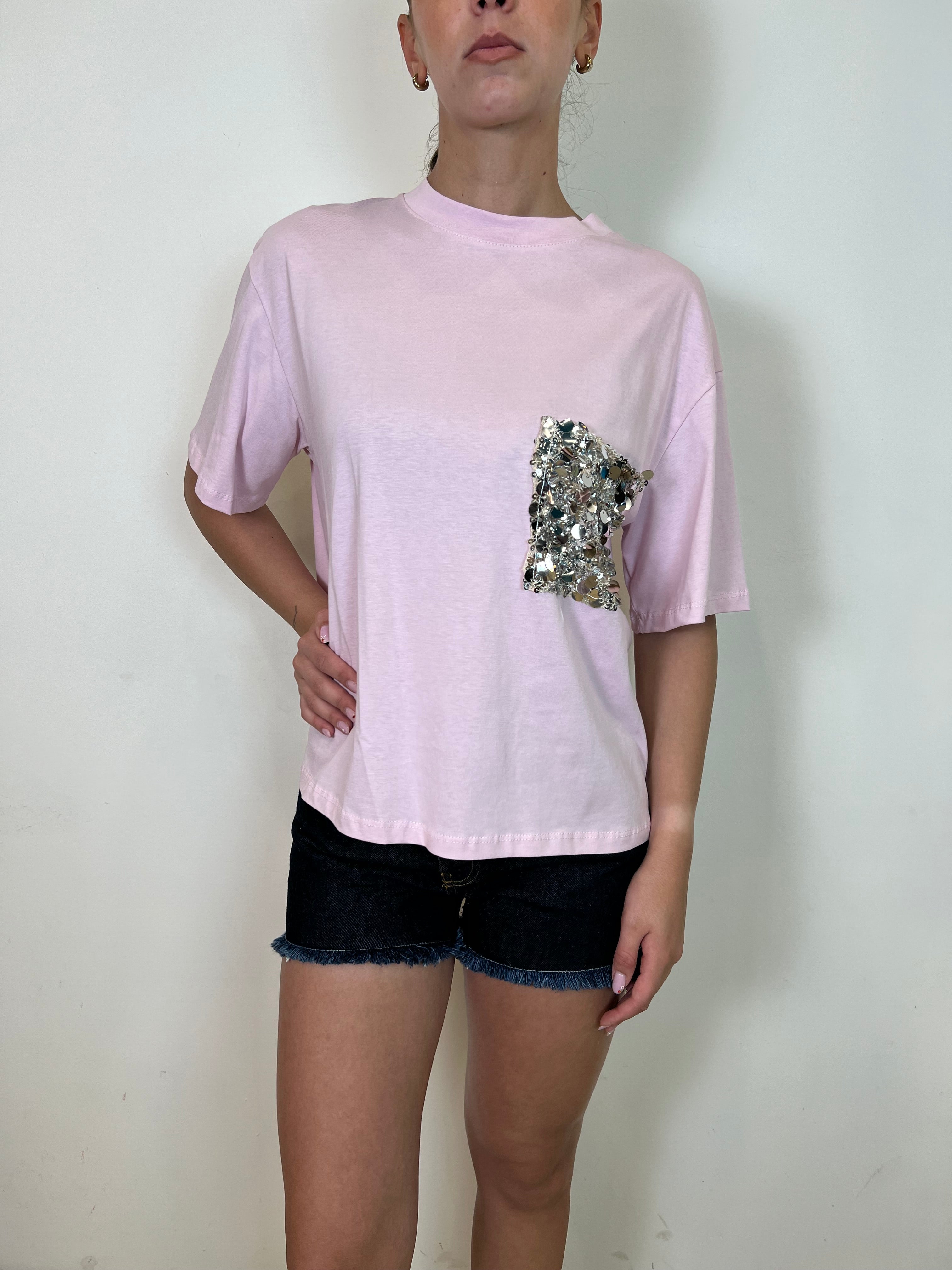 T-shirt taschino paillettes - Tensione In